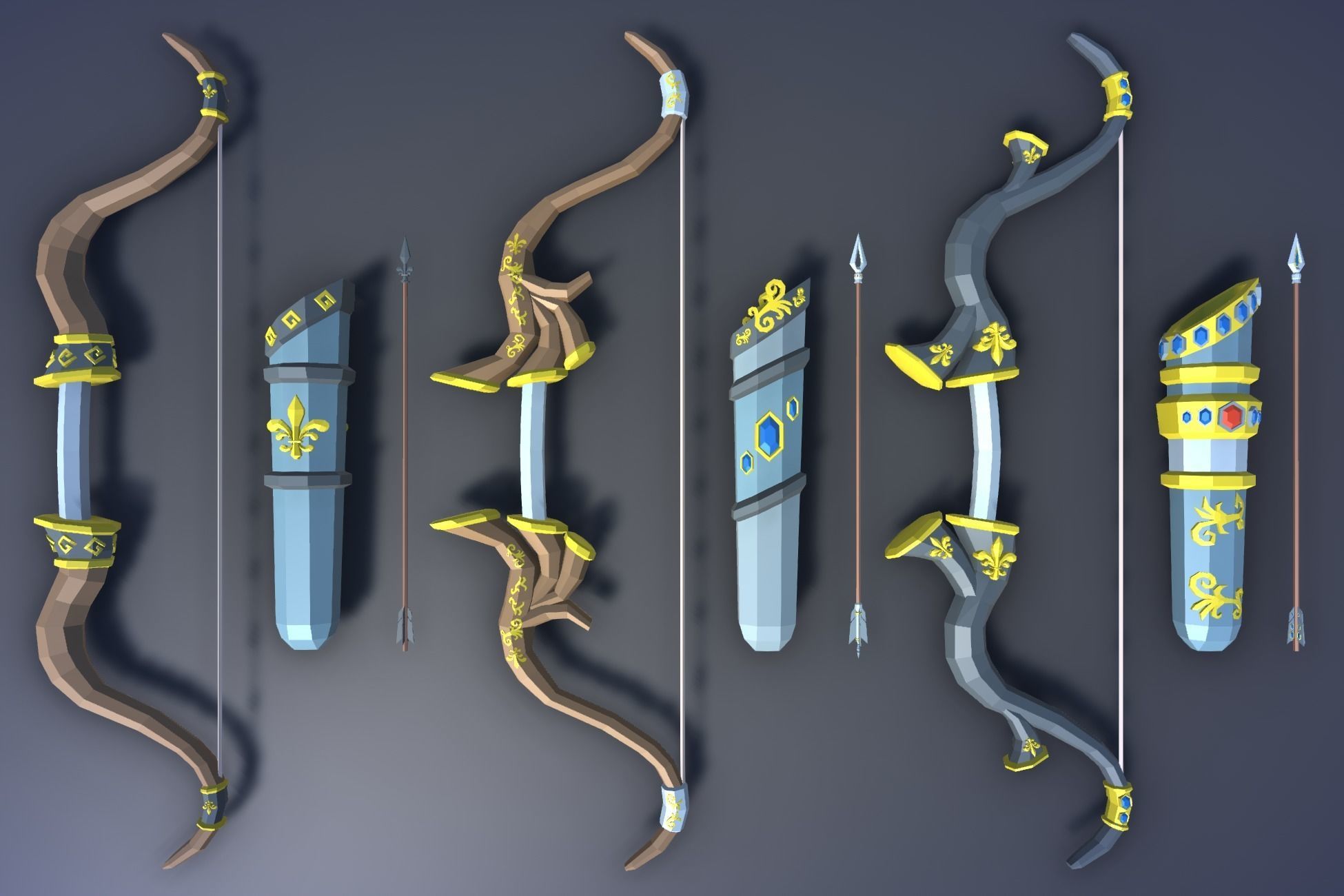 900 Low Poly Fantasy RPG Weapons - Ultimate 3D Pack Low-poly 3D model_84