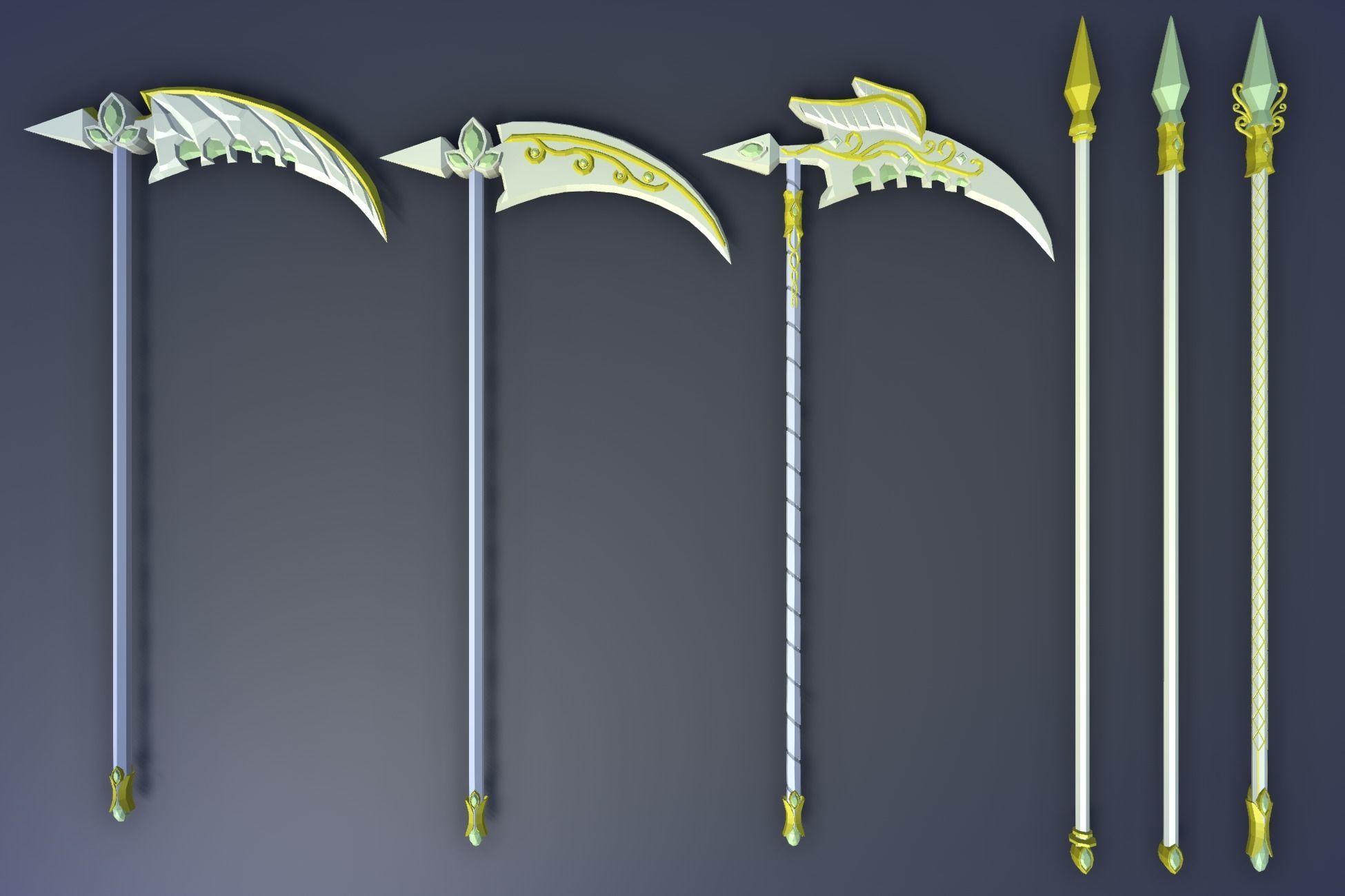 900 Low Poly Fantasy RPG Weapons - Ultimate 3D Pack Low-poly 3D model_107