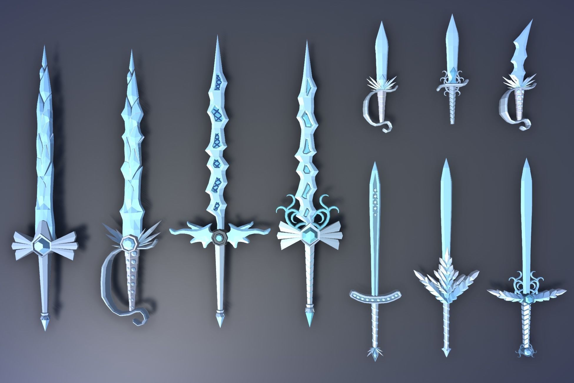 900 Low Poly Fantasy RPG Weapons - Ultimate 3D Pack Low-poly 3D model_53