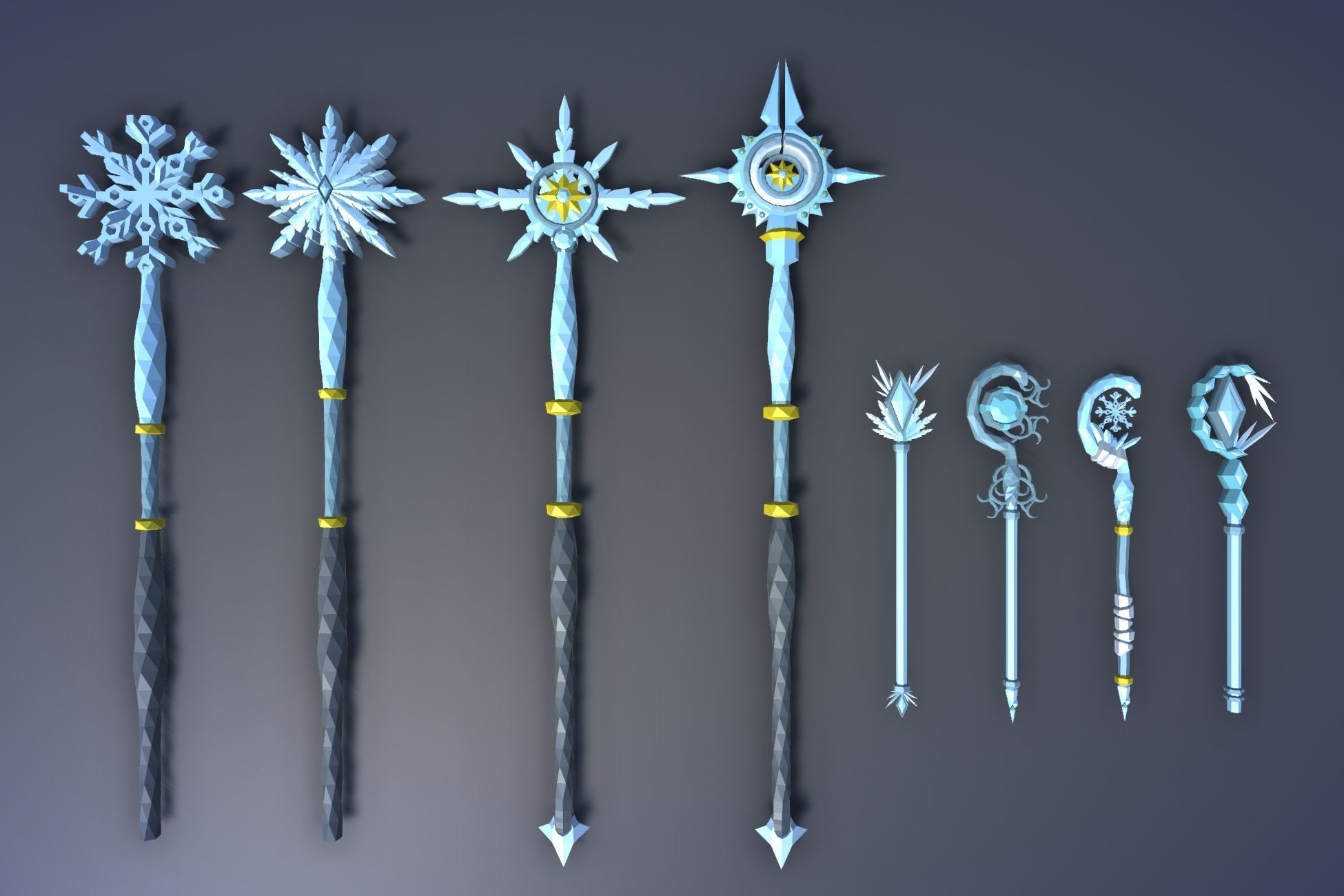 900 Low Poly Fantasy RPG Weapons - Ultimate 3D Pack Low-poly 3D model_57