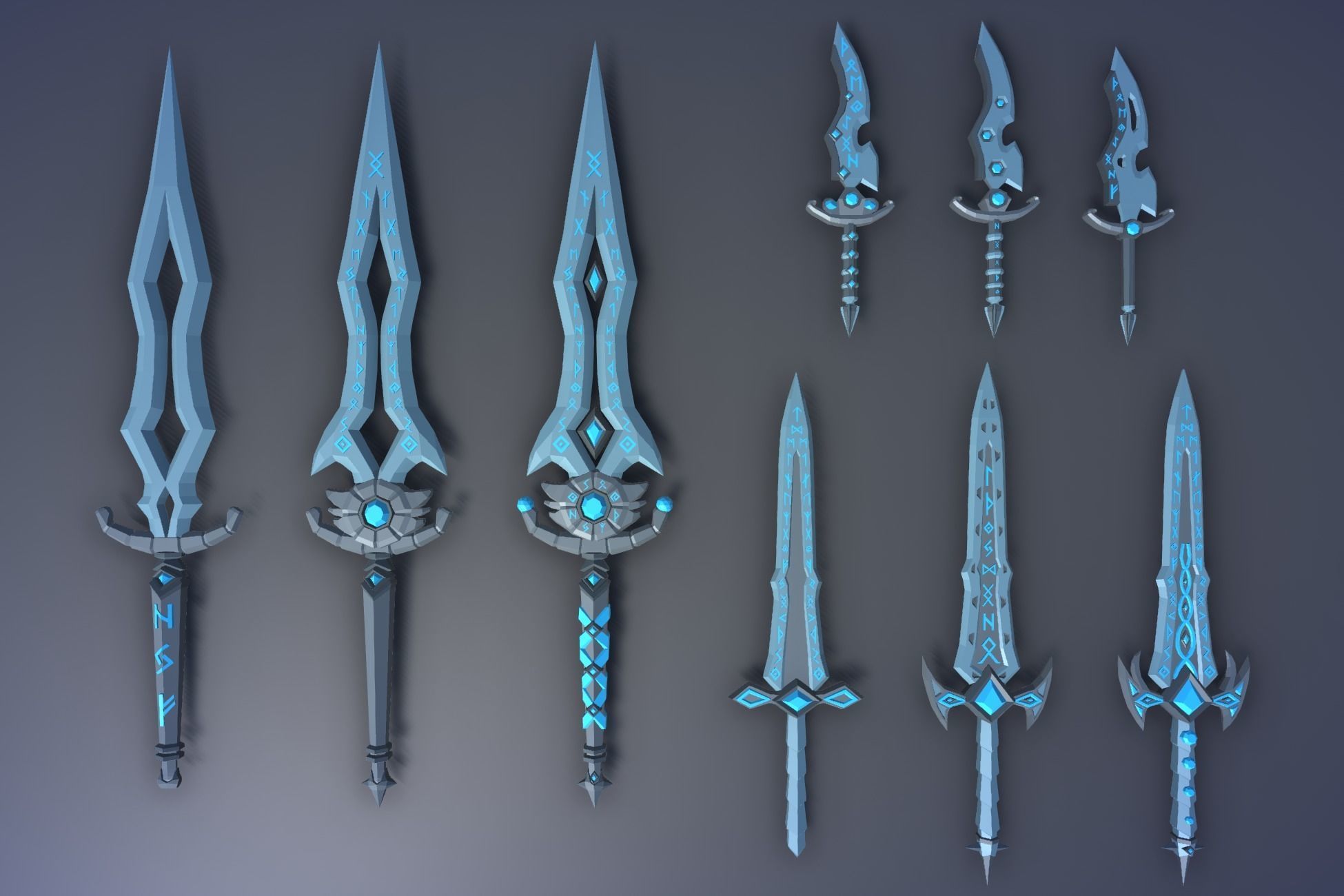 900 Low Poly Fantasy RPG Weapons - Ultimate 3D Pack Low-poly 3D model_91