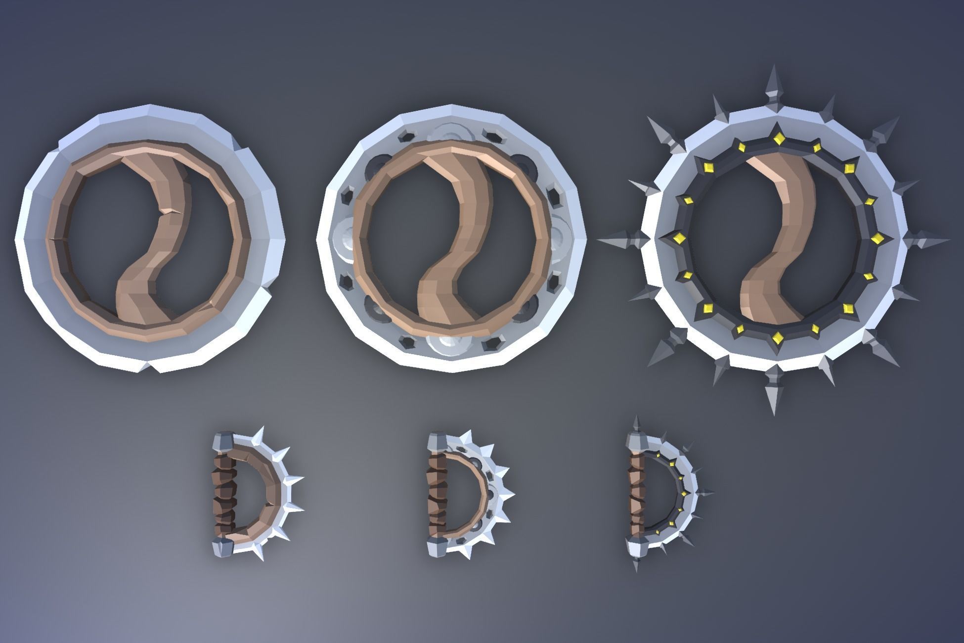 900 Low Poly Fantasy RPG Weapons - Ultimate 3D Pack Low-poly 3D model_19