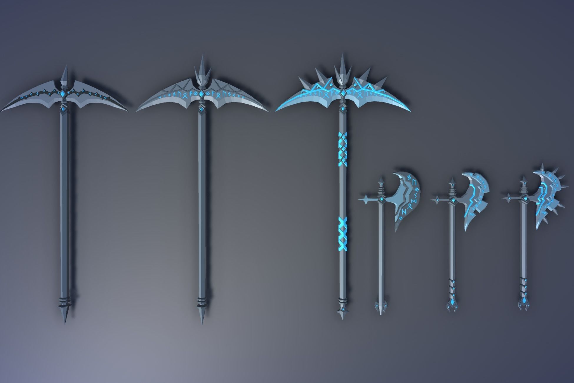 900 Low Poly Fantasy RPG Weapons - Ultimate 3D Pack Low-poly 3D model_92