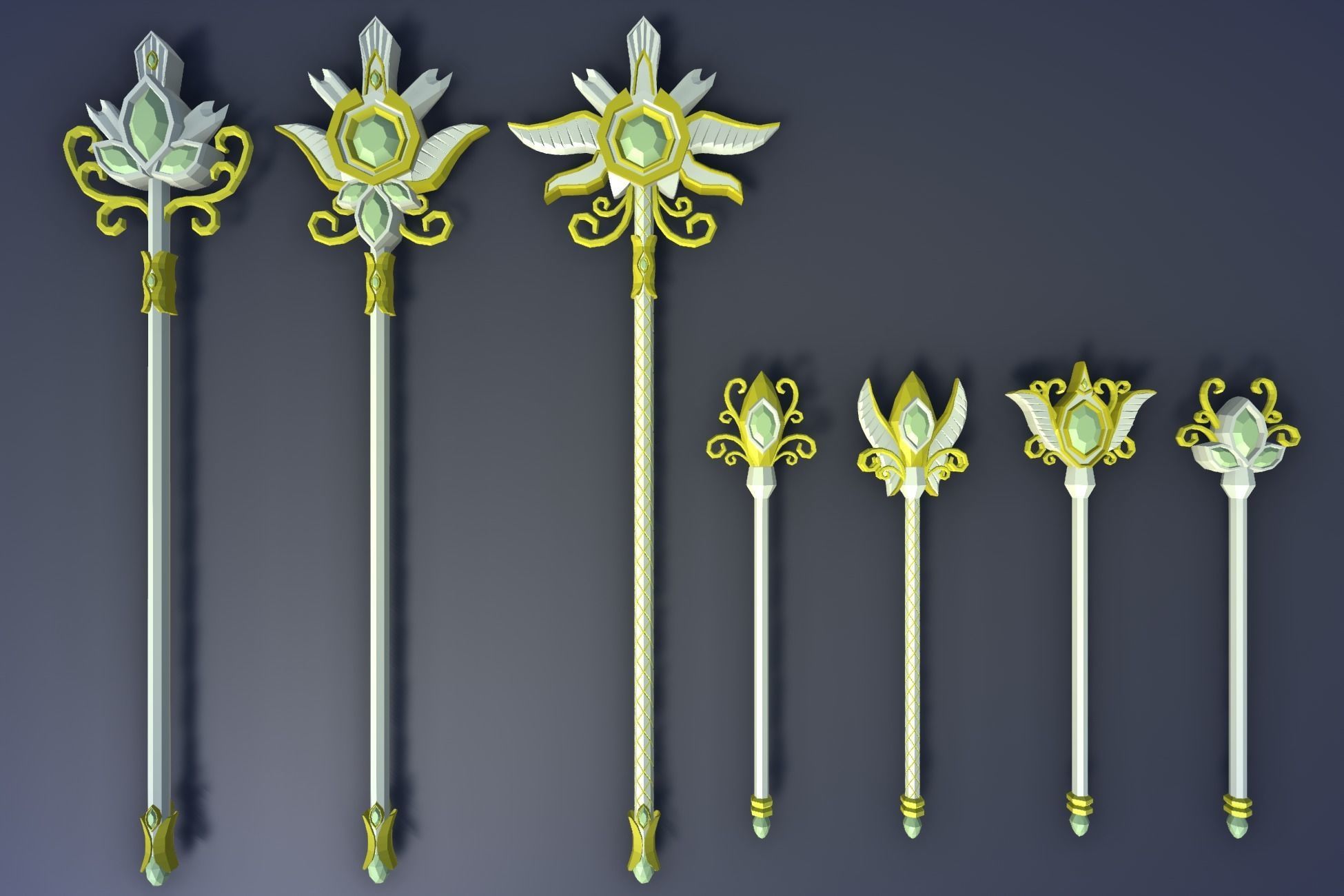 900 Low Poly Fantasy RPG Weapons - Ultimate 3D Pack Low-poly 3D model_108