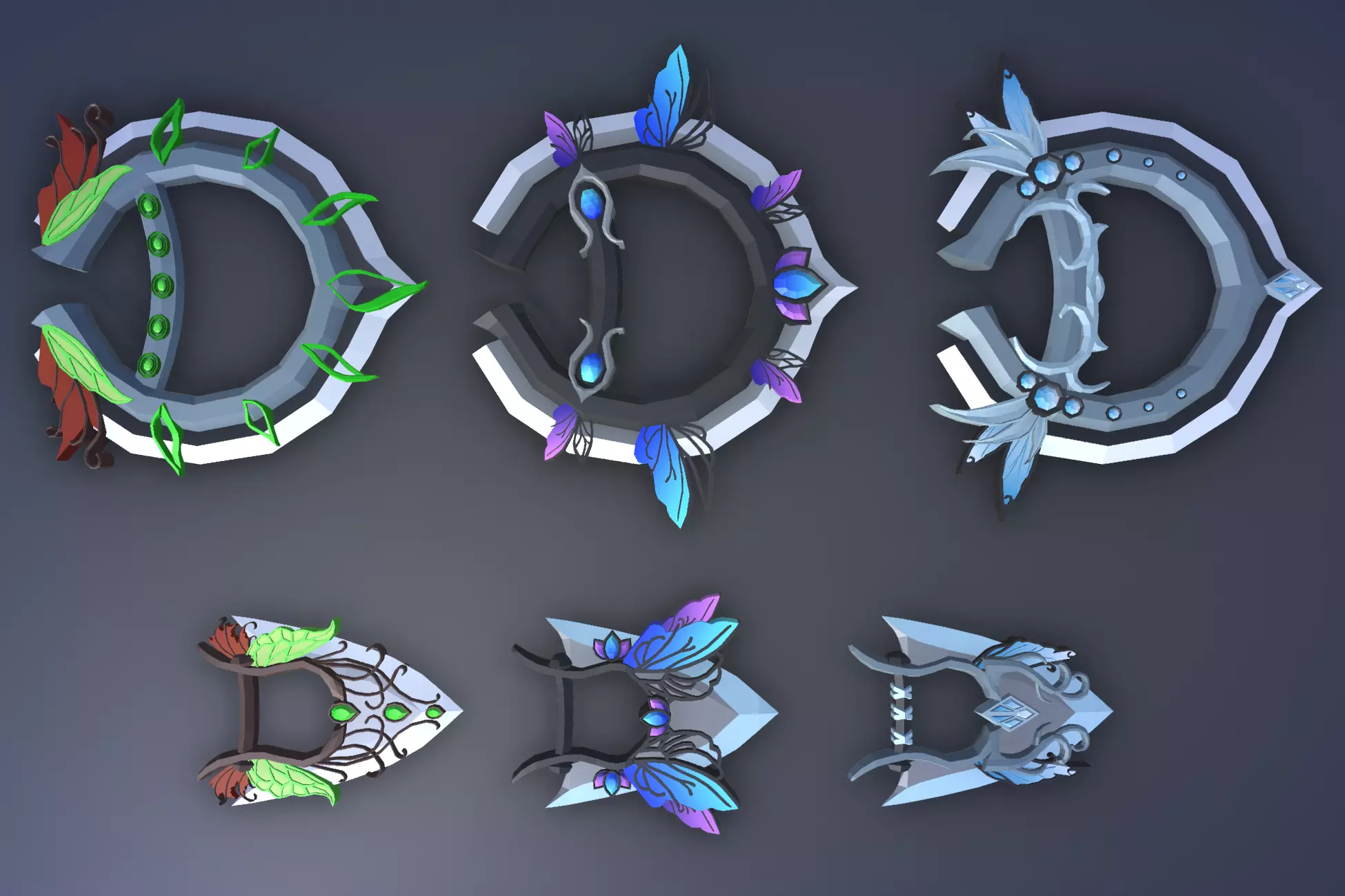 900 Low Poly Fantasy RPG Weapons - Ultimate 3D Pack Low-poly 3D model_150