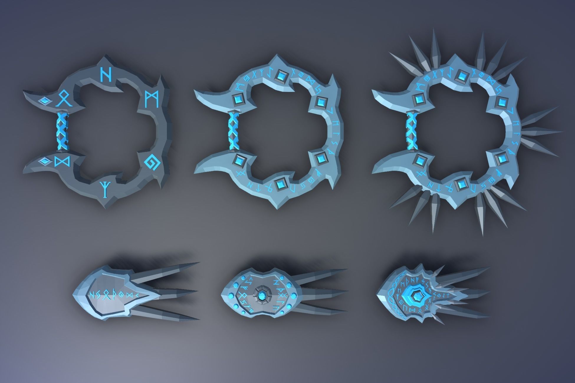900 Low Poly Fantasy RPG Weapons - Ultimate 3D Pack Low-poly 3D model_96