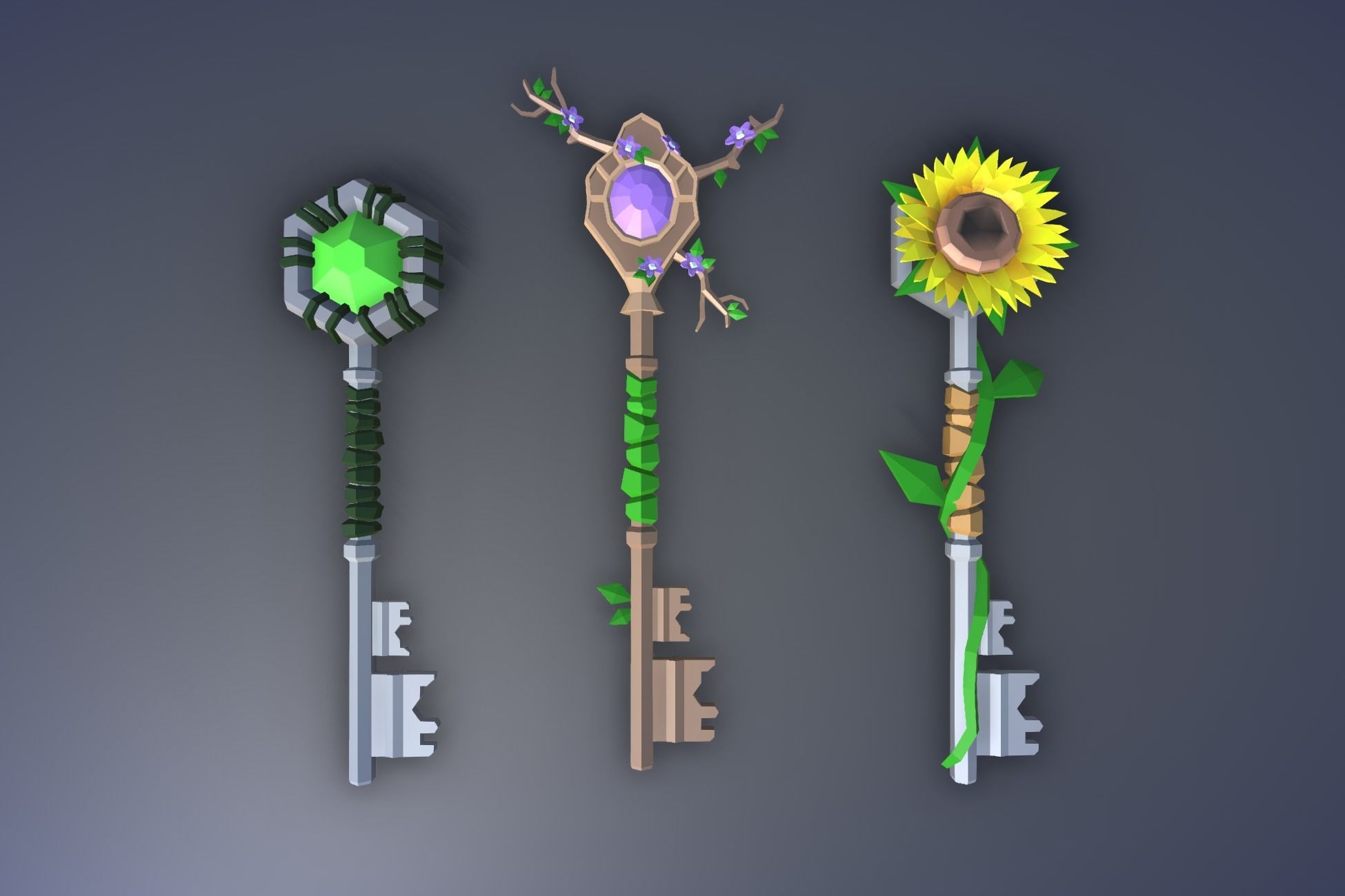 900 Low Poly Fantasy RPG Weapons - Ultimate 3D Pack Low-poly 3D model_50
