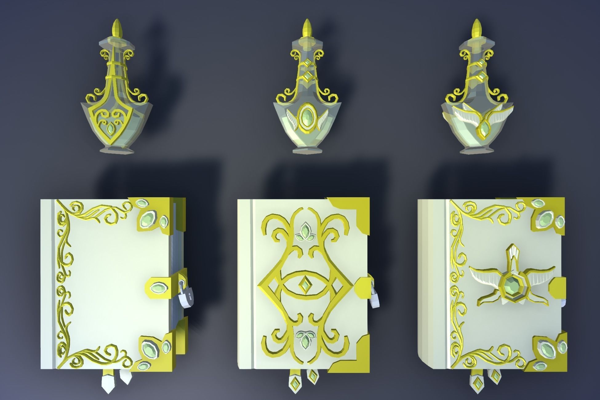 900 Low Poly Fantasy RPG Weapons - Ultimate 3D Pack Low-poly 3D model_113