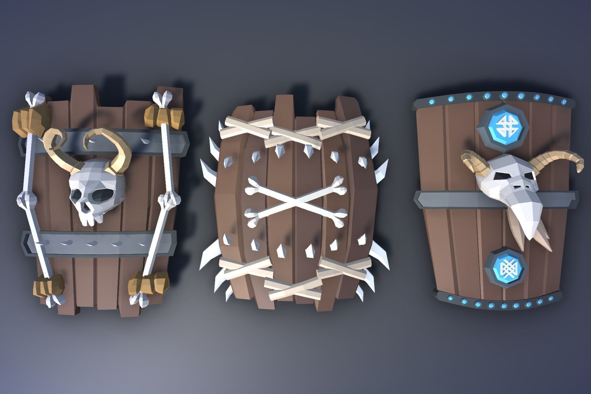 900 Low Poly Fantasy RPG Weapons - Ultimate 3D Pack Low-poly 3D model_26