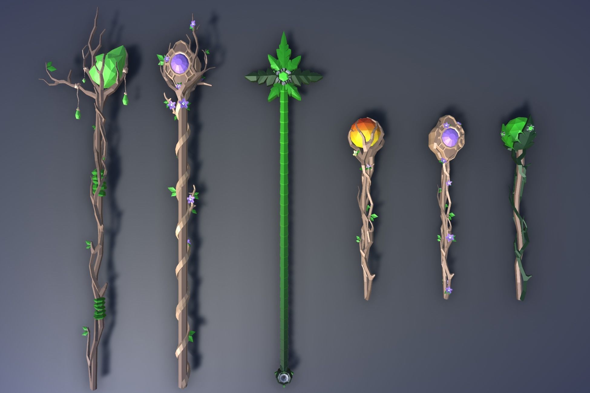 900 Low Poly Fantasy RPG Weapons - Ultimate 3D Pack Low-poly 3D model_44