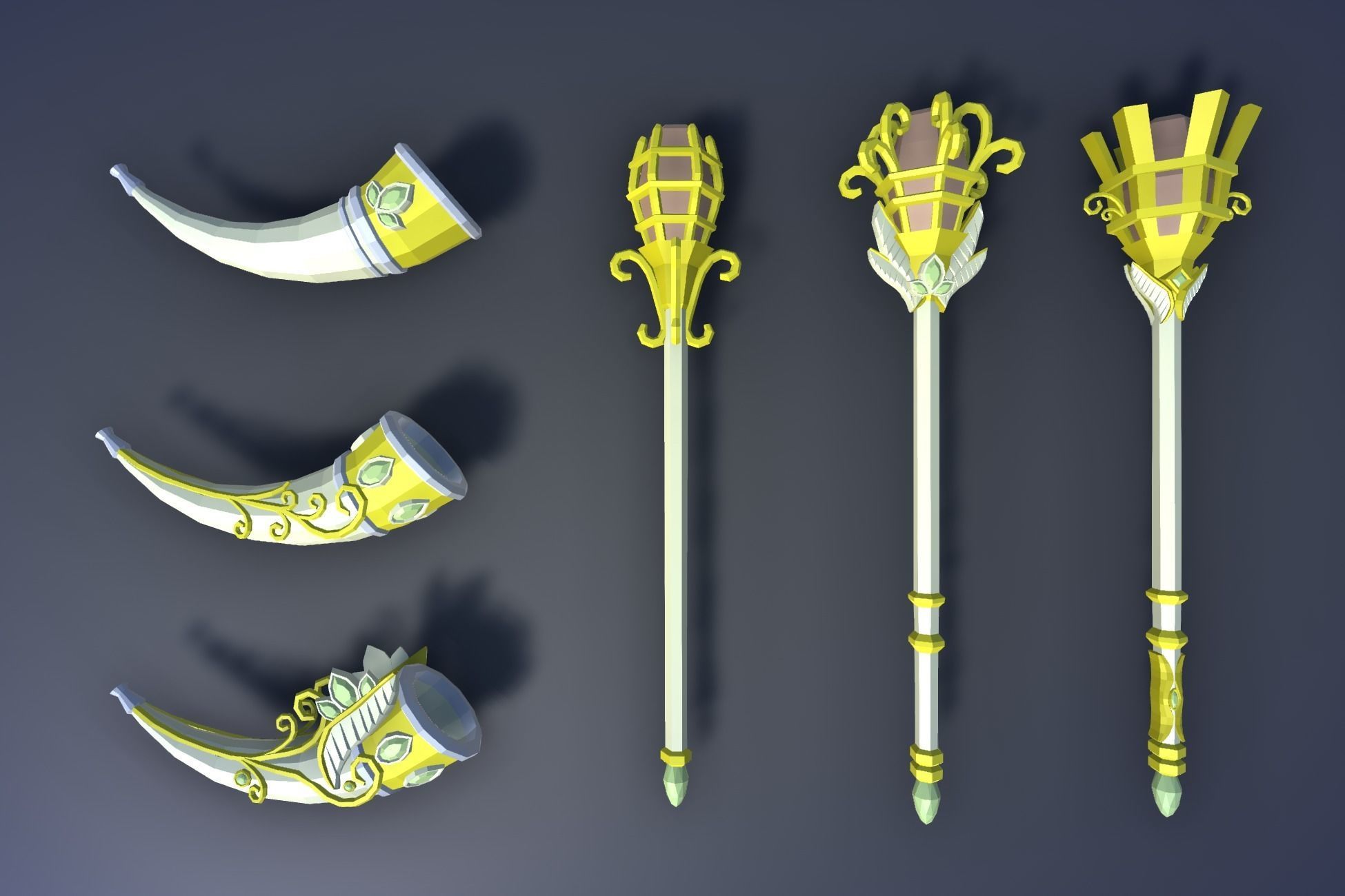 900 Low Poly Fantasy RPG Weapons - Ultimate 3D Pack Low-poly 3D model_115
