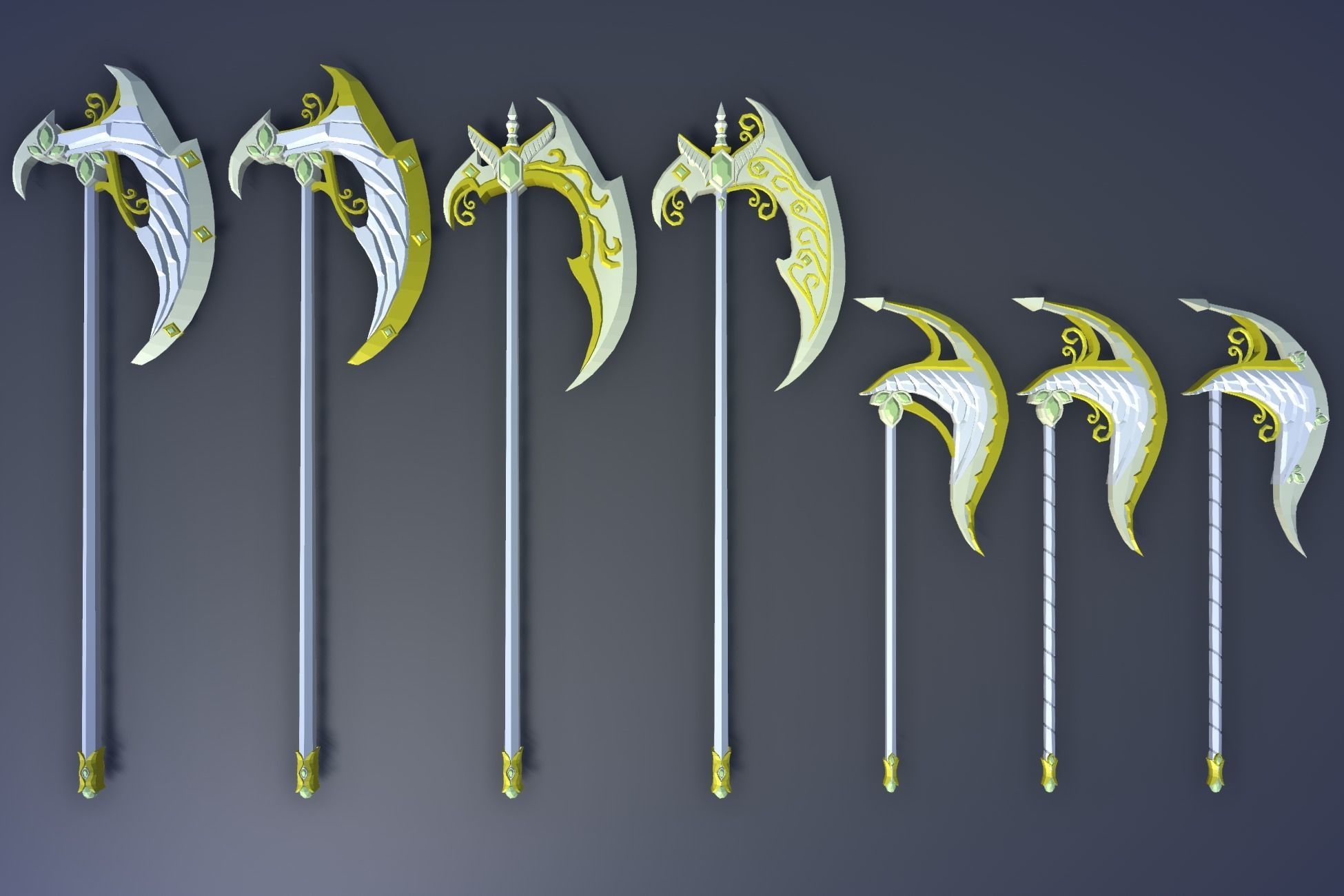 900 Low Poly Fantasy RPG Weapons - Ultimate 3D Pack Low-poly 3D model_105