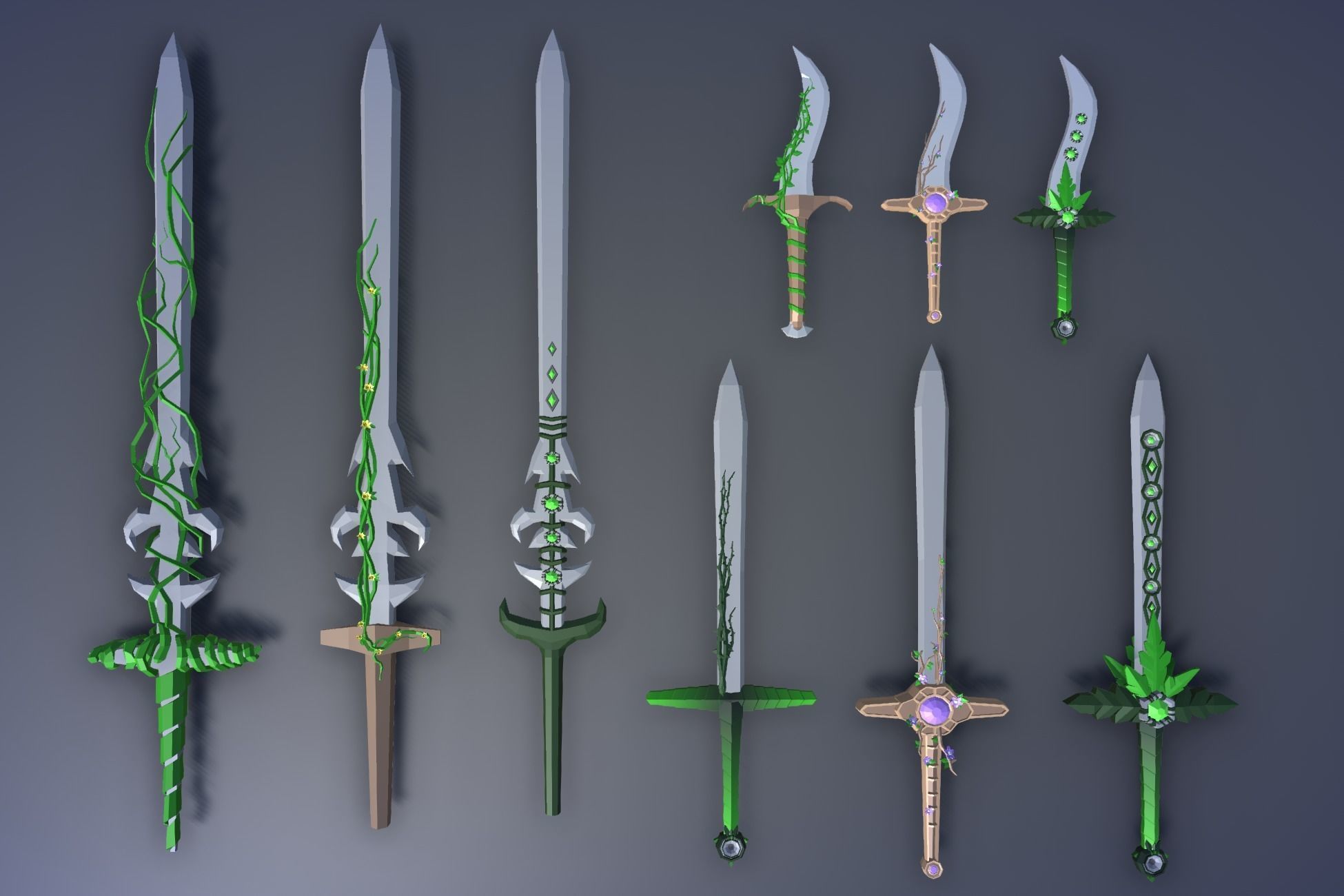 900 Low Poly Fantasy RPG Weapons - Ultimate 3D Pack Low-poly 3D model_40