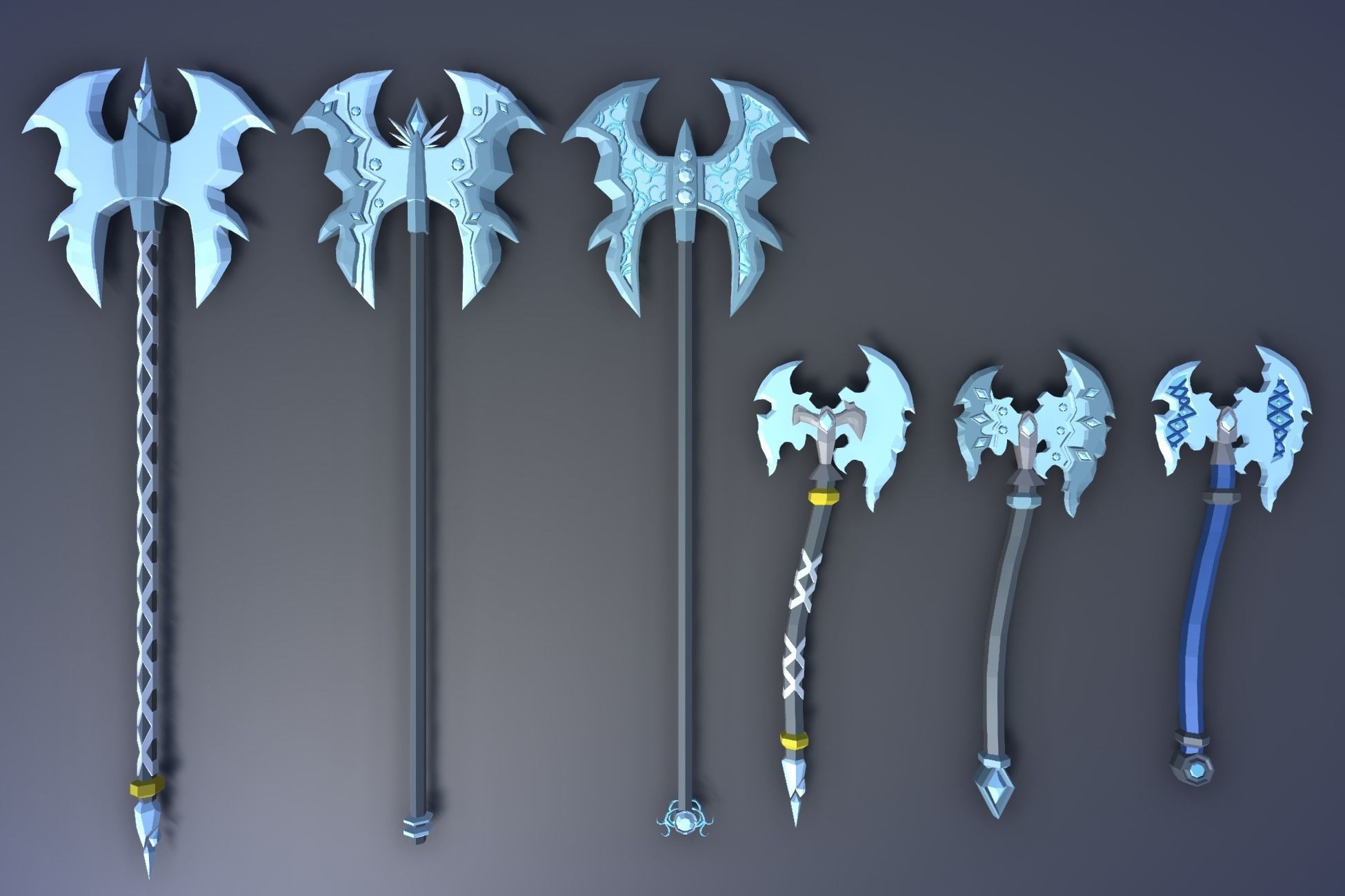 900 Low Poly Fantasy RPG Weapons - Ultimate 3D Pack Low-poly 3D model_54