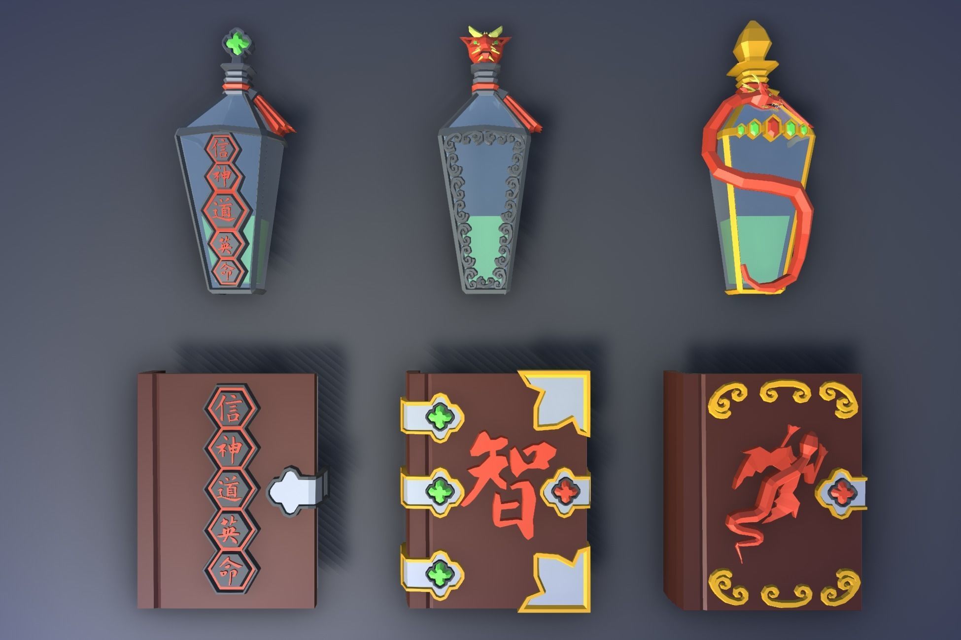 900 Low Poly Fantasy RPG Weapons - Ultimate 3D Pack Low-poly 3D model_75