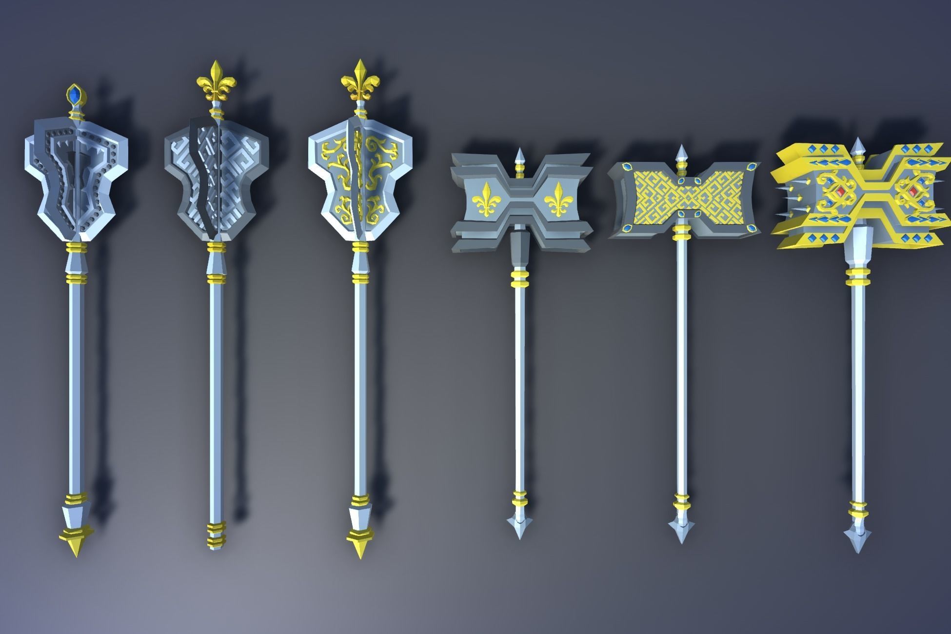 900 Low Poly Fantasy RPG Weapons - Ultimate 3D Pack Low-poly 3D model_80