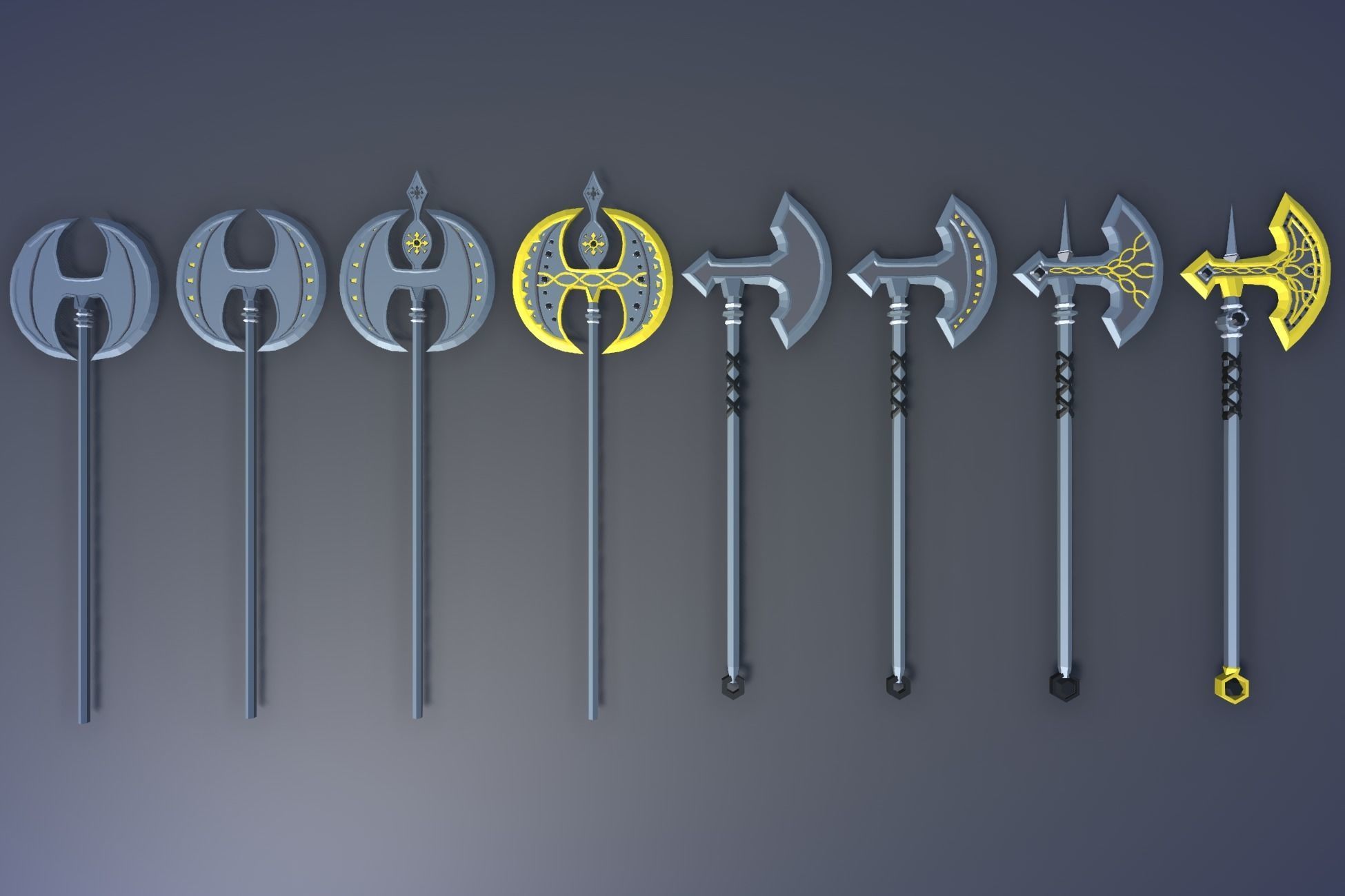 900 Low Poly Fantasy RPG Weapons - Ultimate 3D Pack Low-poly 3D model_132