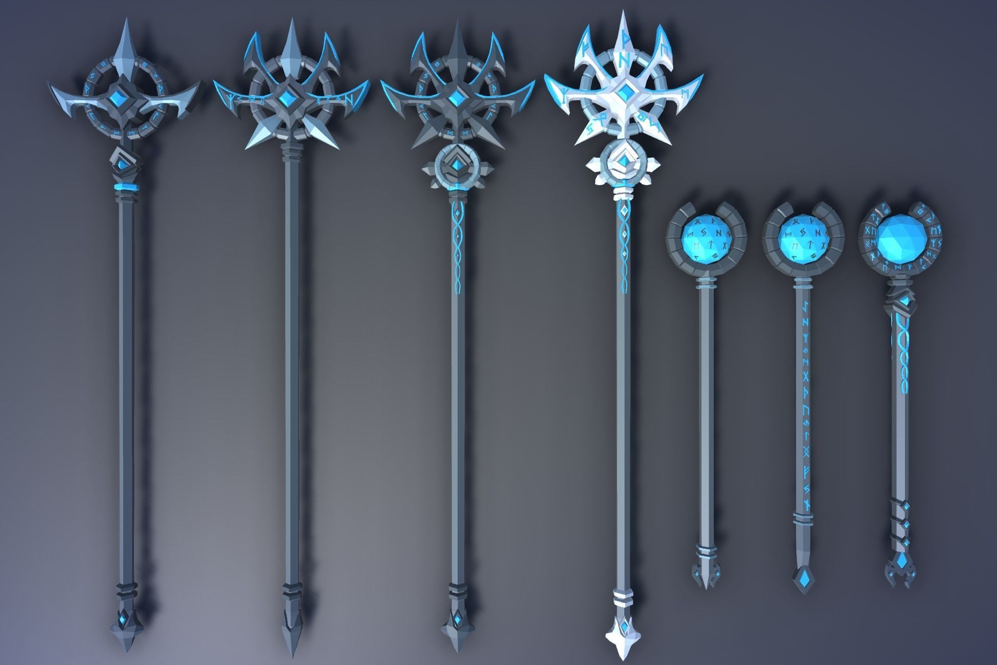 900 Low Poly Fantasy RPG Weapons - Ultimate 3D Pack Low-poly 3D model_95