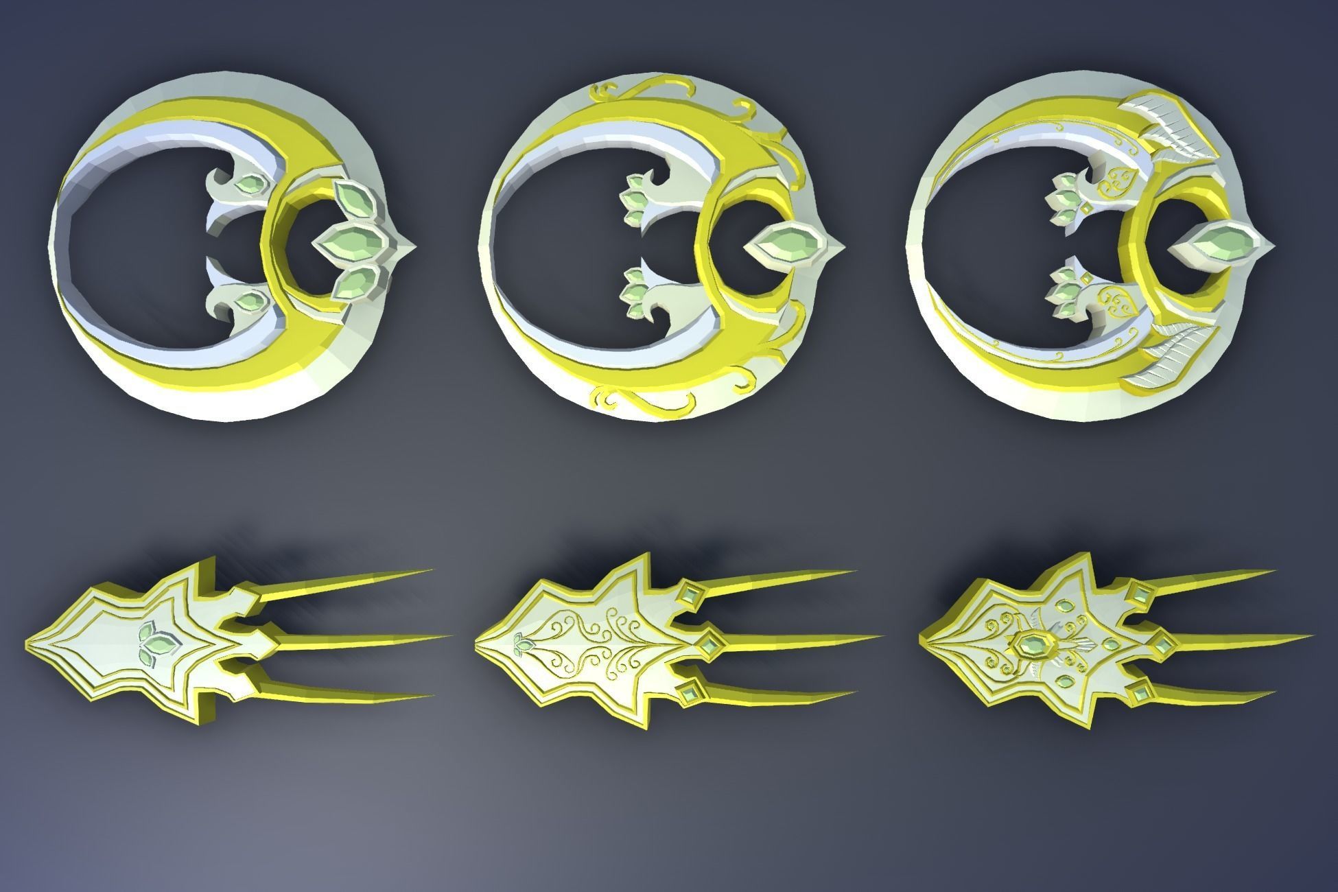 900 Low Poly Fantasy RPG Weapons - Ultimate 3D Pack Low-poly 3D model_109