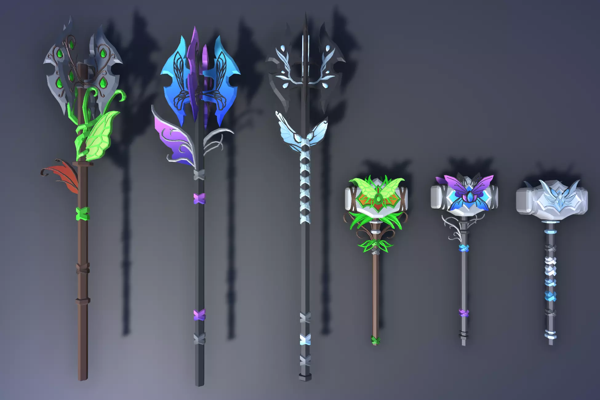 900 Low Poly Fantasy RPG Weapons - Ultimate 3D Pack Low-poly 3D model_143