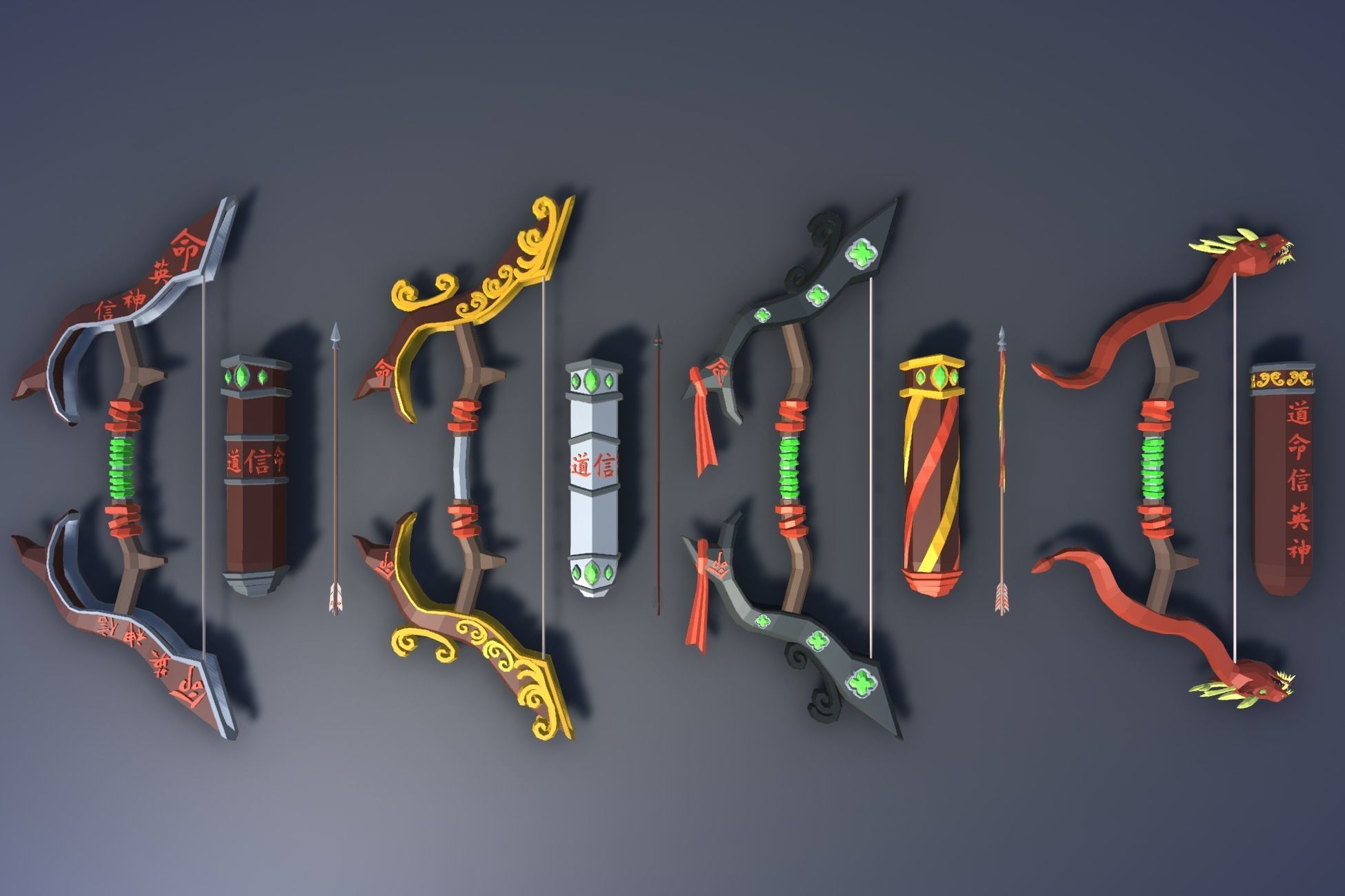 900 Low Poly Fantasy RPG Weapons - Ultimate 3D Pack Low-poly 3D model_72
