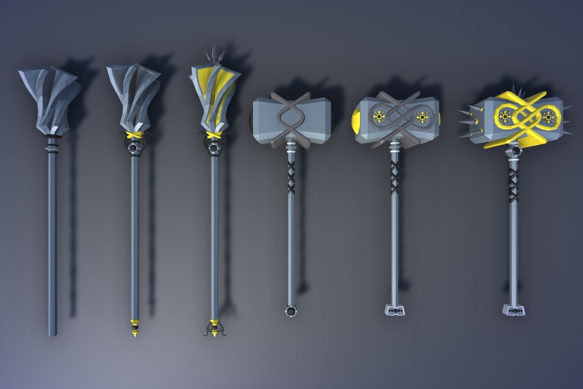 900 Low Poly Fantasy RPG Weapons - Ultimate 3D Pack Low-poly 3D model_133