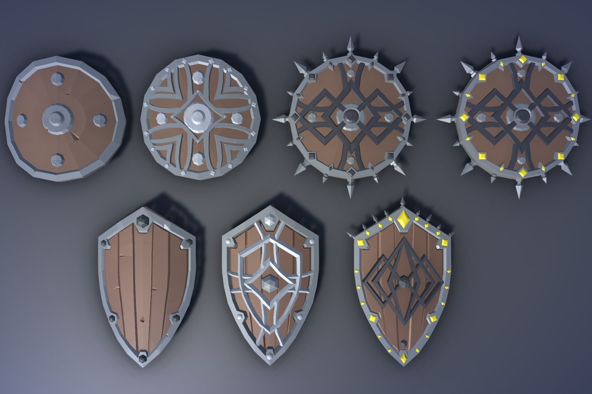 900 Low Poly Fantasy RPG Weapons - Ultimate 3D Pack Low-poly 3D model_13