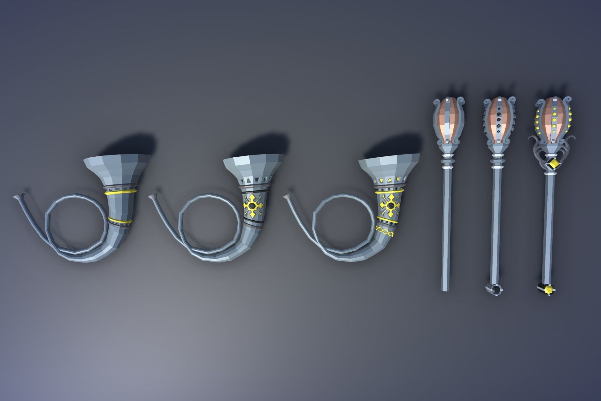 900 Low Poly Fantasy RPG Weapons - Ultimate 3D Pack Low-poly 3D model_140