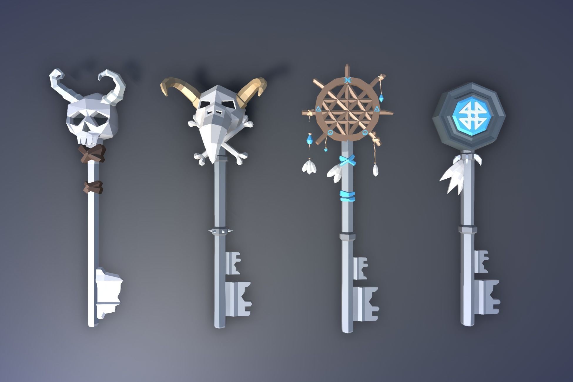 900 Low Poly Fantasy RPG Weapons - Ultimate 3D Pack Low-poly 3D model_37
