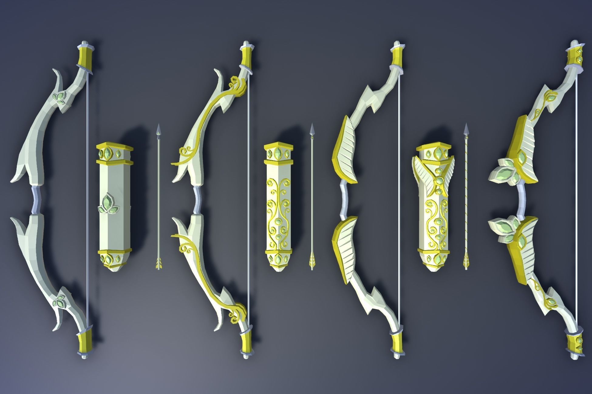 900 Low Poly Fantasy RPG Weapons - Ultimate 3D Pack Low-poly 3D model_110
