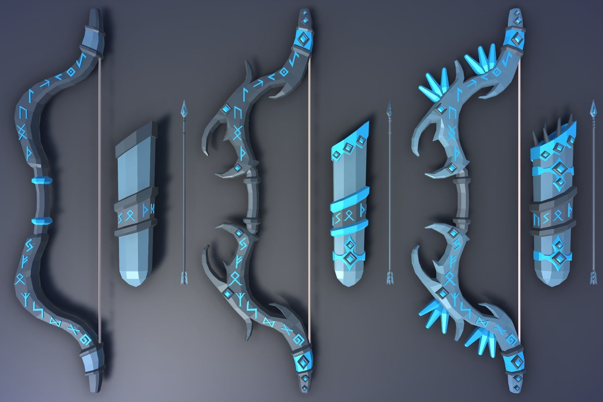 900 Low Poly Fantasy RPG Weapons - Ultimate 3D Pack Low-poly 3D model_97