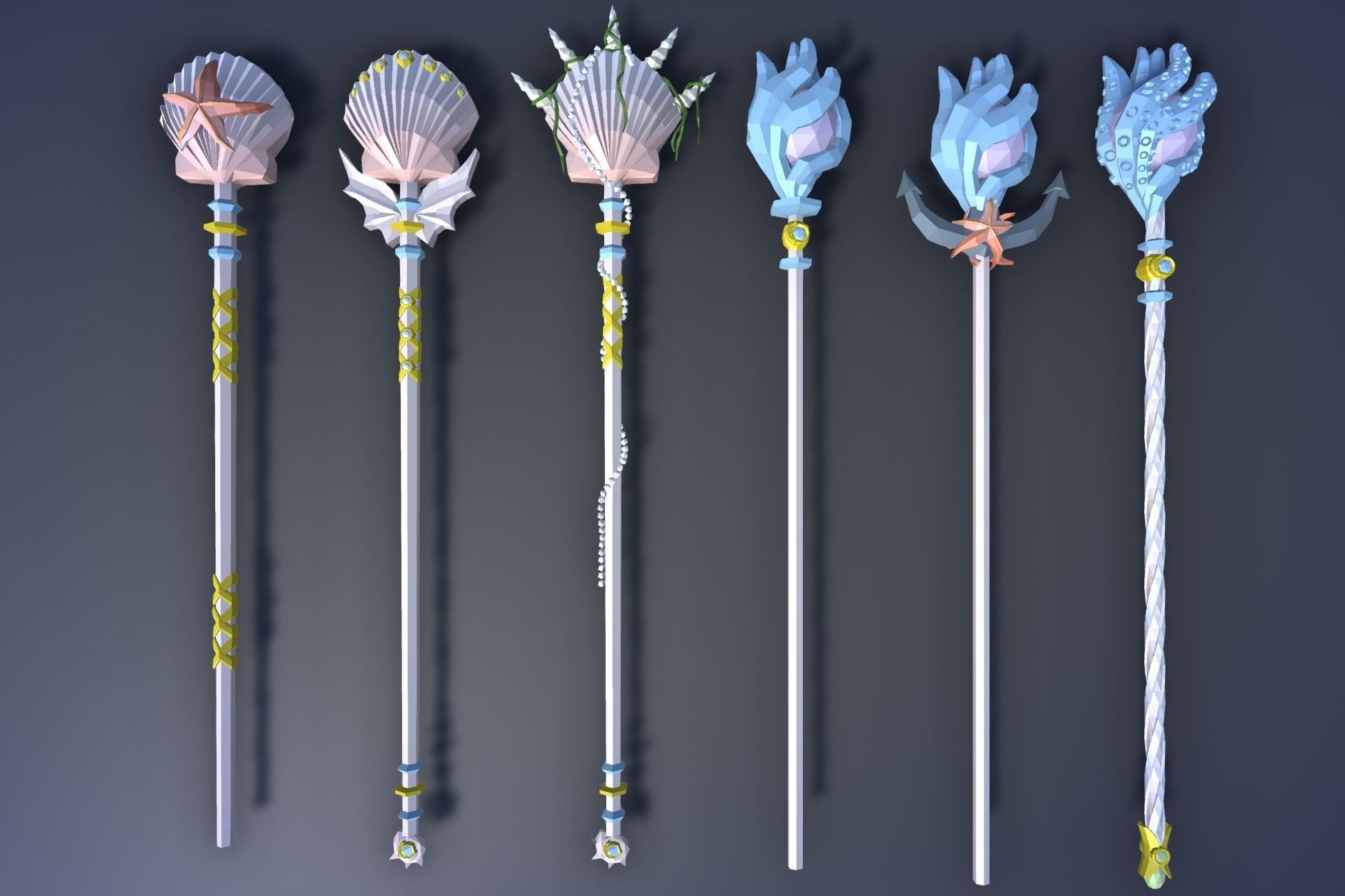 900 Low Poly Fantasy RPG Weapons - Ultimate 3D Pack Low-poly 3D model_122