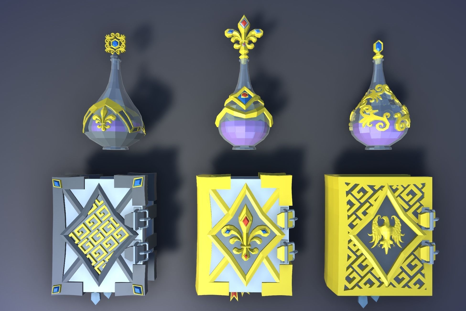 900 Low Poly Fantasy RPG Weapons - Ultimate 3D Pack Low-poly 3D model_87