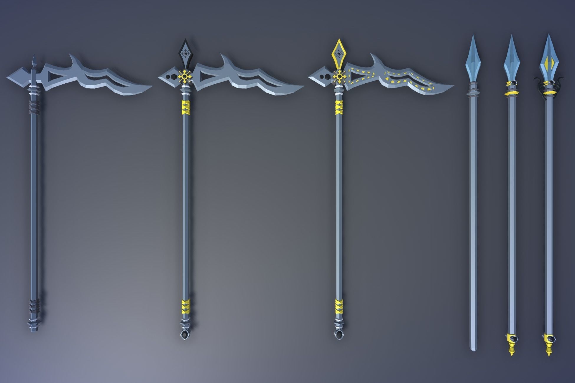 900 Low Poly Fantasy RPG Weapons - Ultimate 3D Pack Low-poly 3D model_134