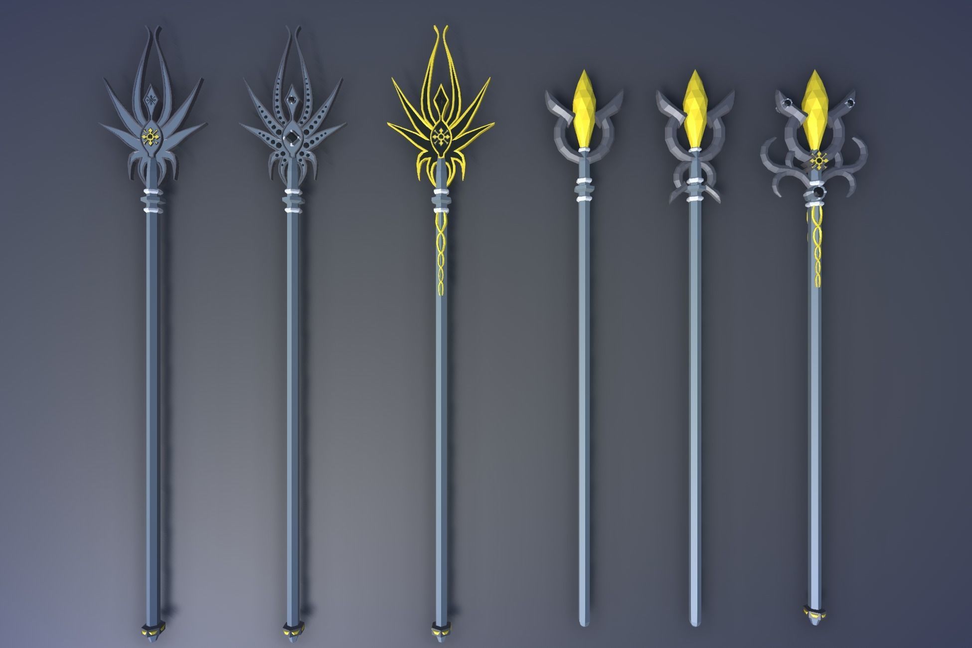 900 Low Poly Fantasy RPG Weapons - Ultimate 3D Pack Low-poly 3D model_135