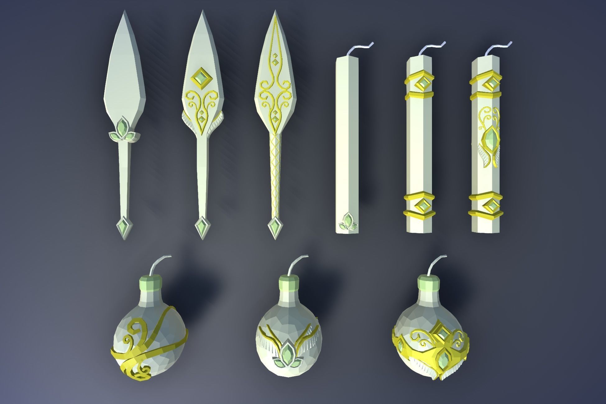900 Low Poly Fantasy RPG Weapons - Ultimate 3D Pack Low-poly 3D model_112