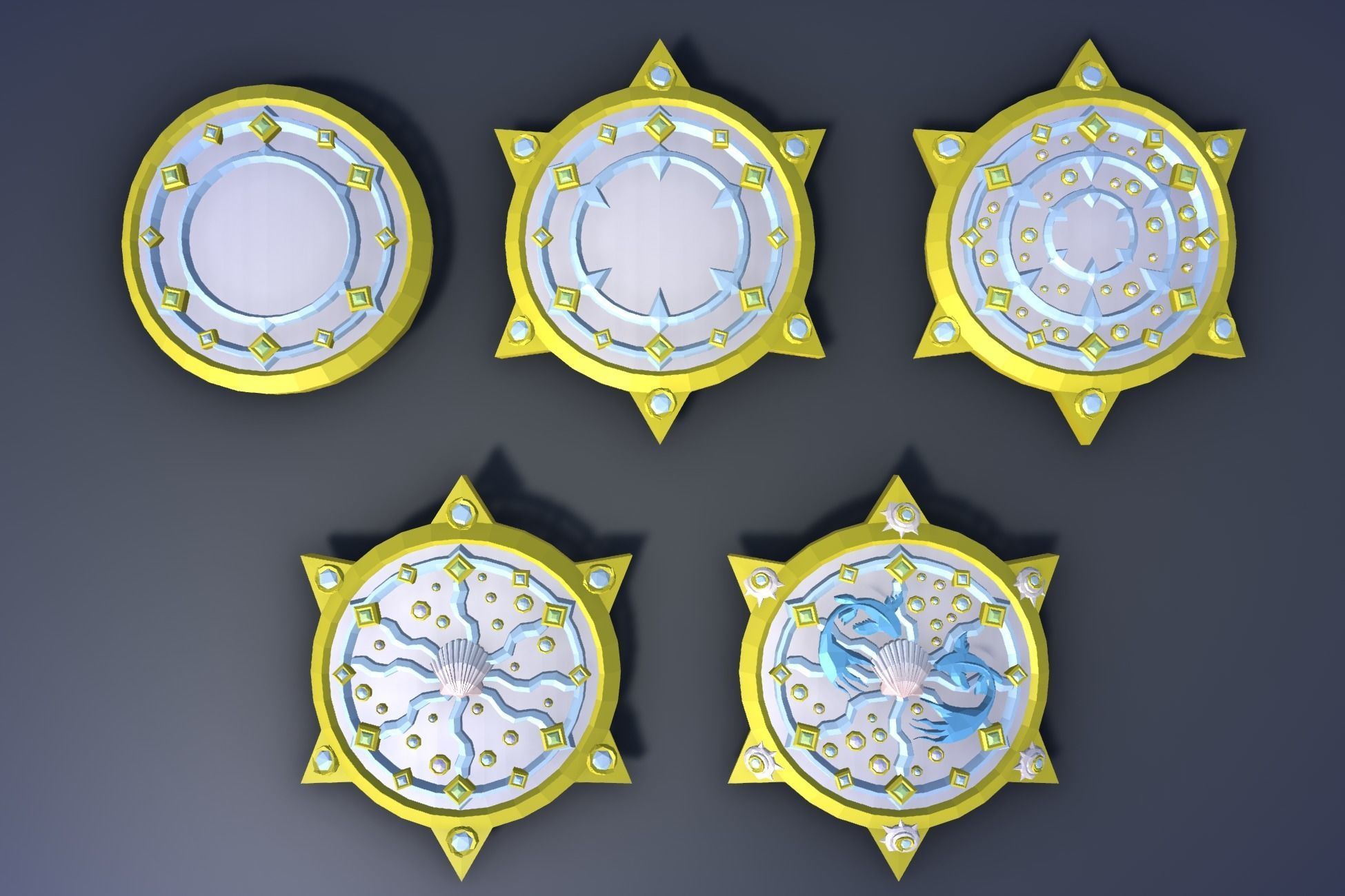 900 Low Poly Fantasy RPG Weapons - Ultimate 3D Pack Low-poly 3D model_117