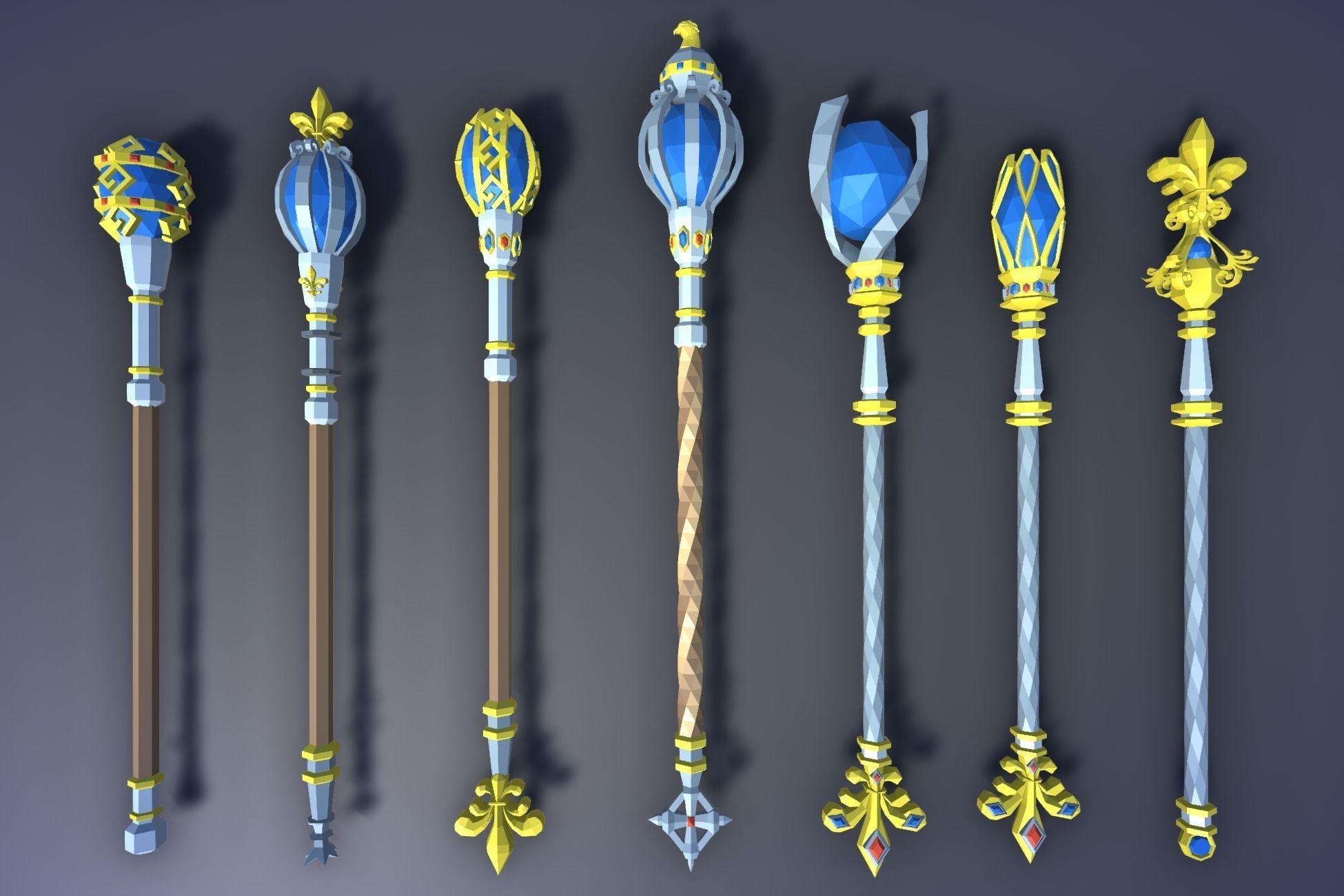 900 Low Poly Fantasy RPG Weapons - Ultimate 3D Pack Low-poly 3D model_82