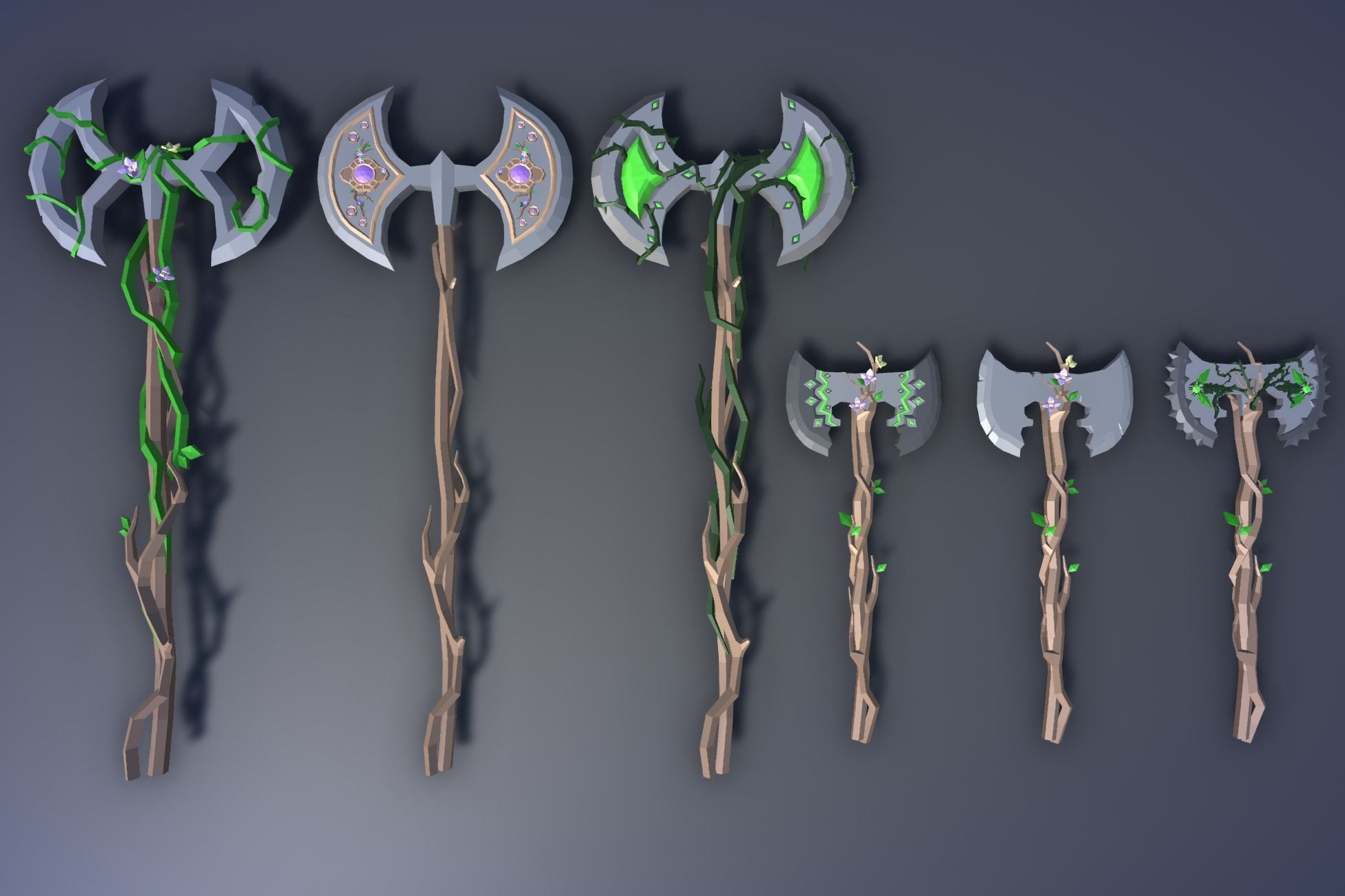 900 Low Poly Fantasy RPG Weapons - Ultimate 3D Pack Low-poly 3D model_41