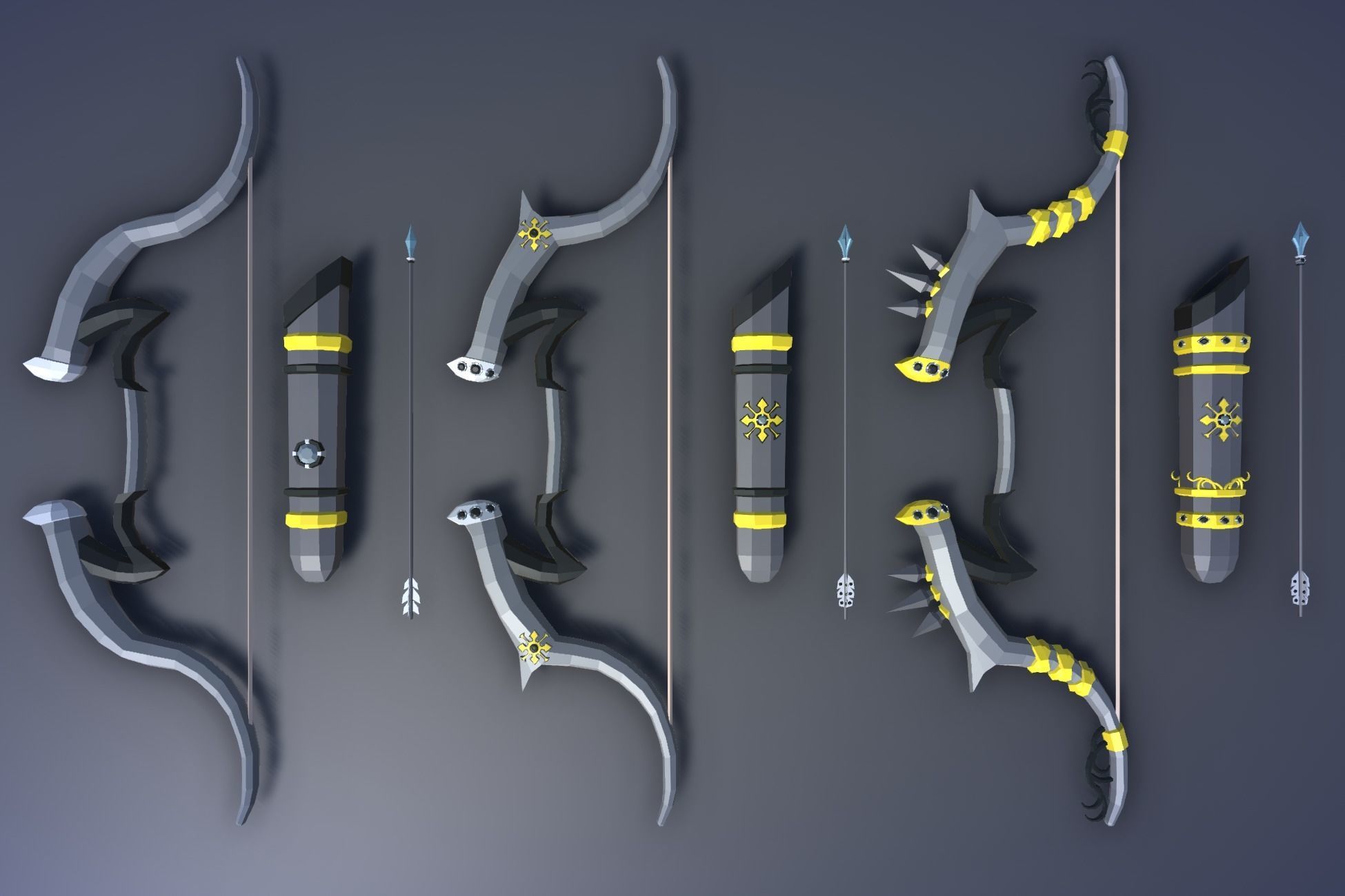900 Low Poly Fantasy RPG Weapons - Ultimate 3D Pack Low-poly 3D model_136