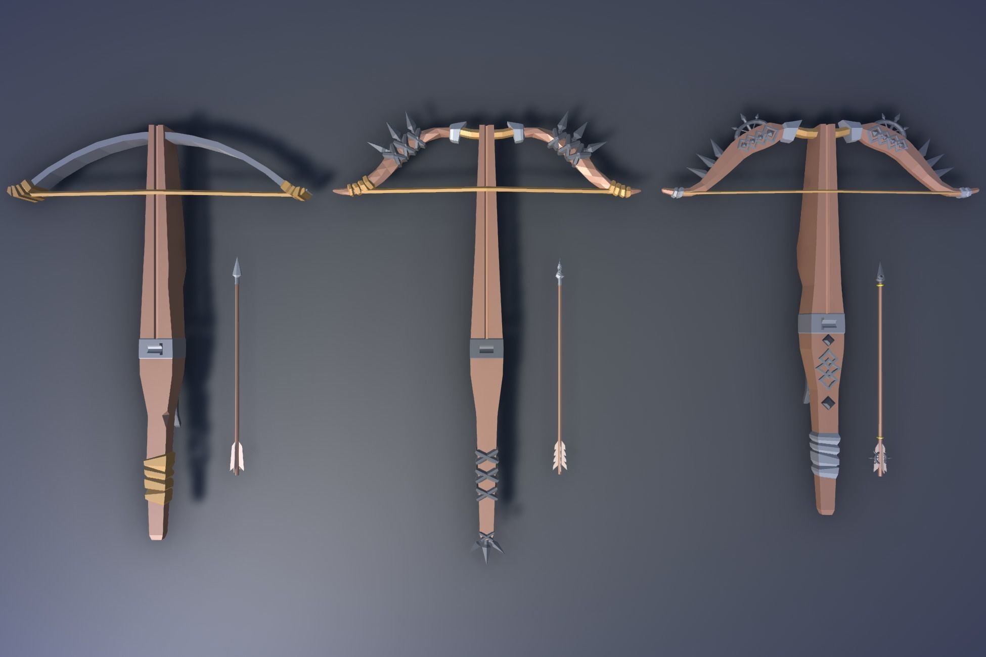 900 Low Poly Fantasy RPG Weapons - Ultimate 3D Pack Low-poly 3D model_21