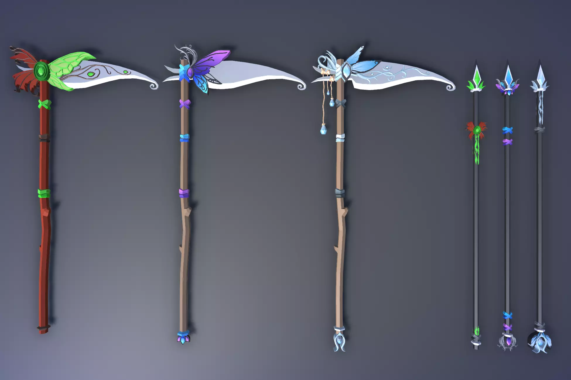 900 Low Poly Fantasy RPG Weapons - Ultimate 3D Pack Low-poly 3D model_142