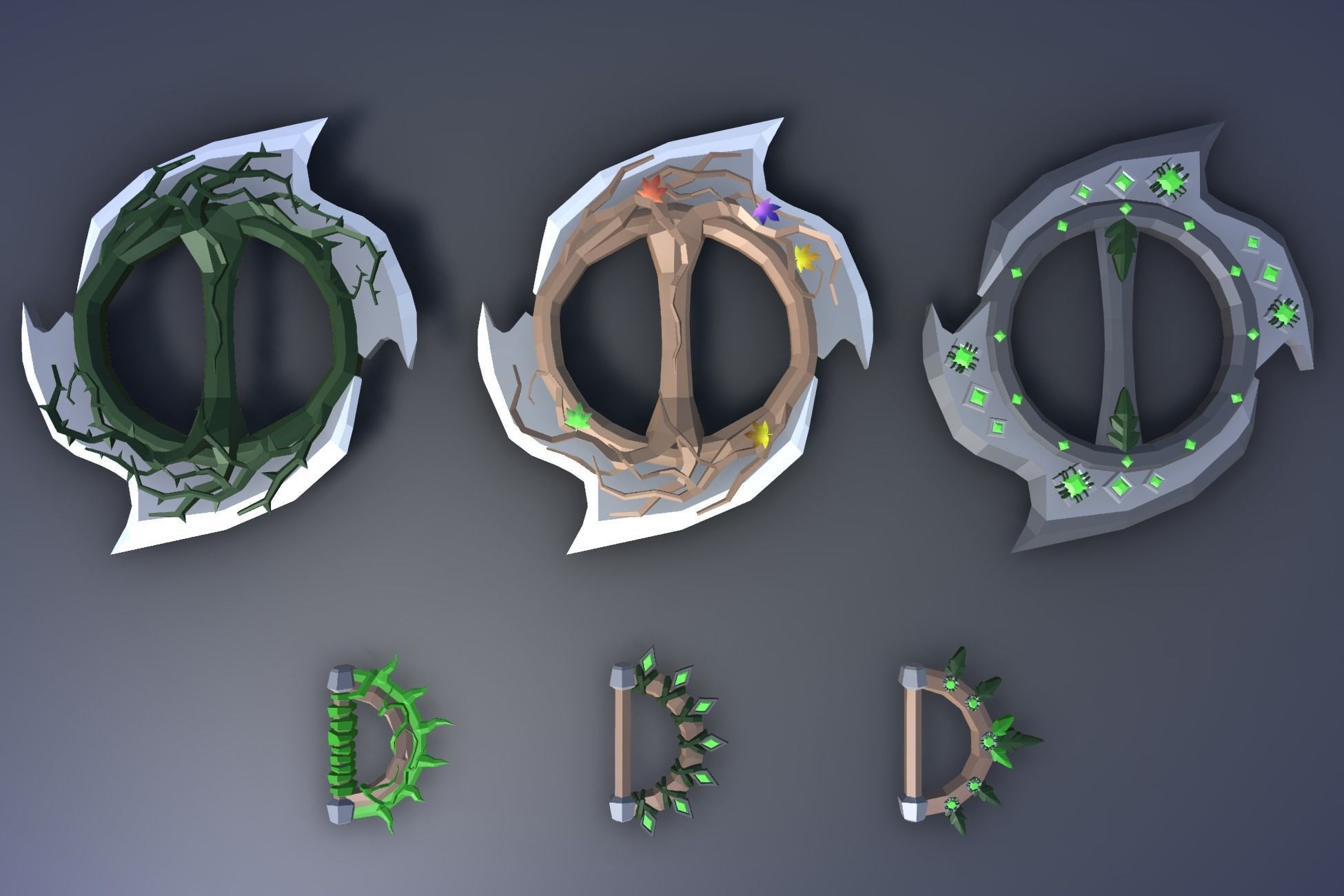 900 Low Poly Fantasy RPG Weapons - Ultimate 3D Pack Low-poly 3D model_45