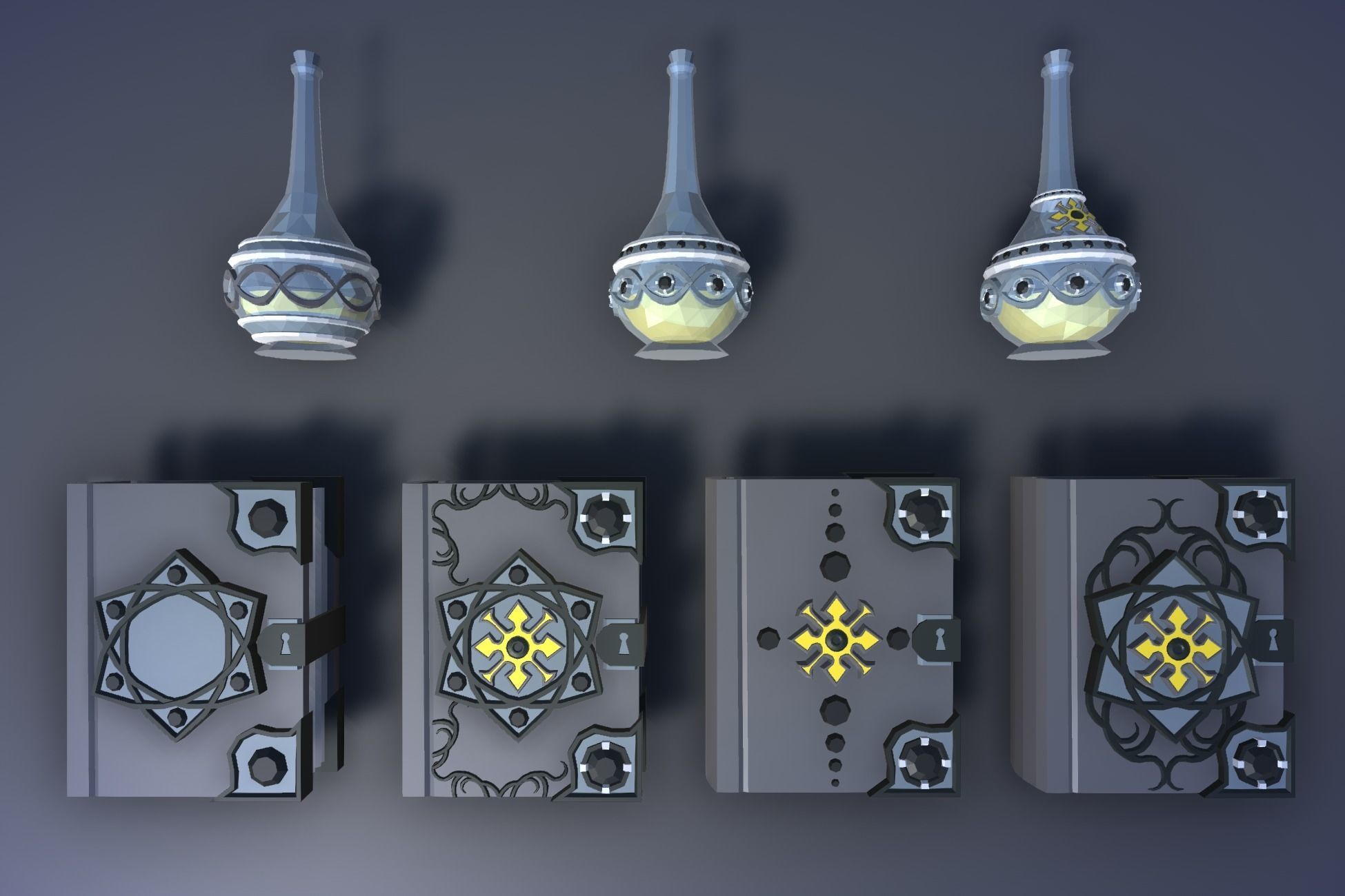 900 Low Poly Fantasy RPG Weapons - Ultimate 3D Pack Low-poly 3D model_139