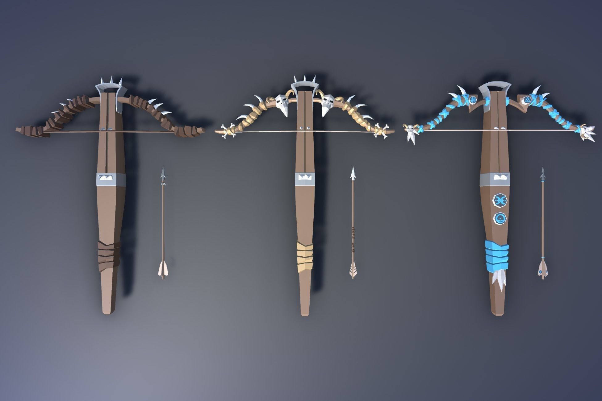 900 Low Poly Fantasy RPG Weapons - Ultimate 3D Pack Low-poly 3D model_34