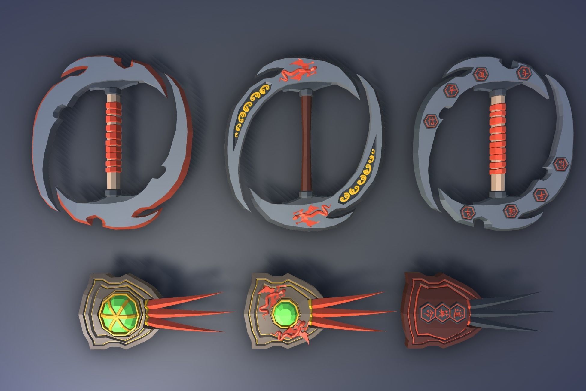 900 Low Poly Fantasy RPG Weapons - Ultimate 3D Pack Low-poly 3D model_70