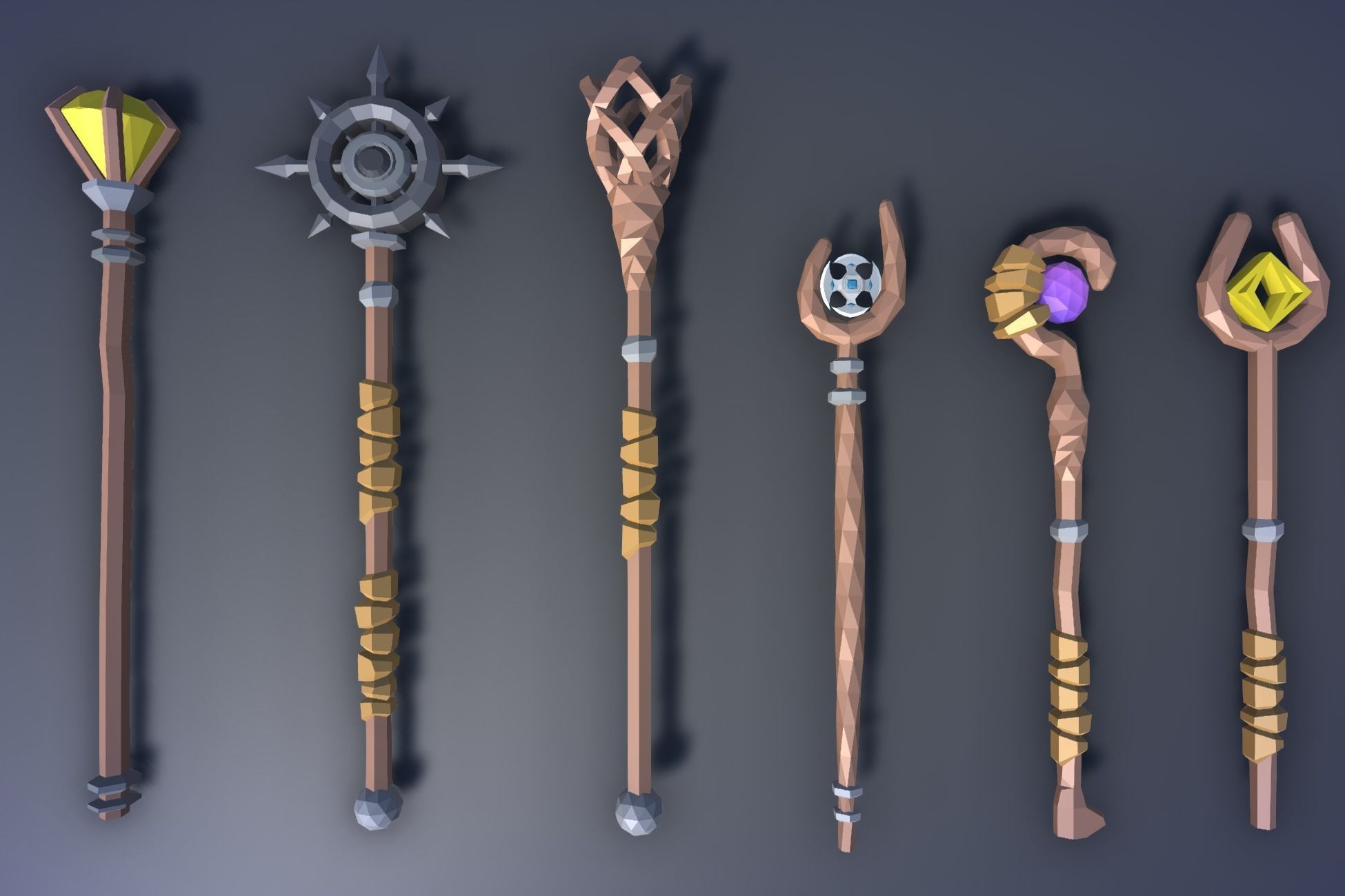 900 Low Poly Fantasy RPG Weapons - Ultimate 3D Pack Low-poly 3D model_18