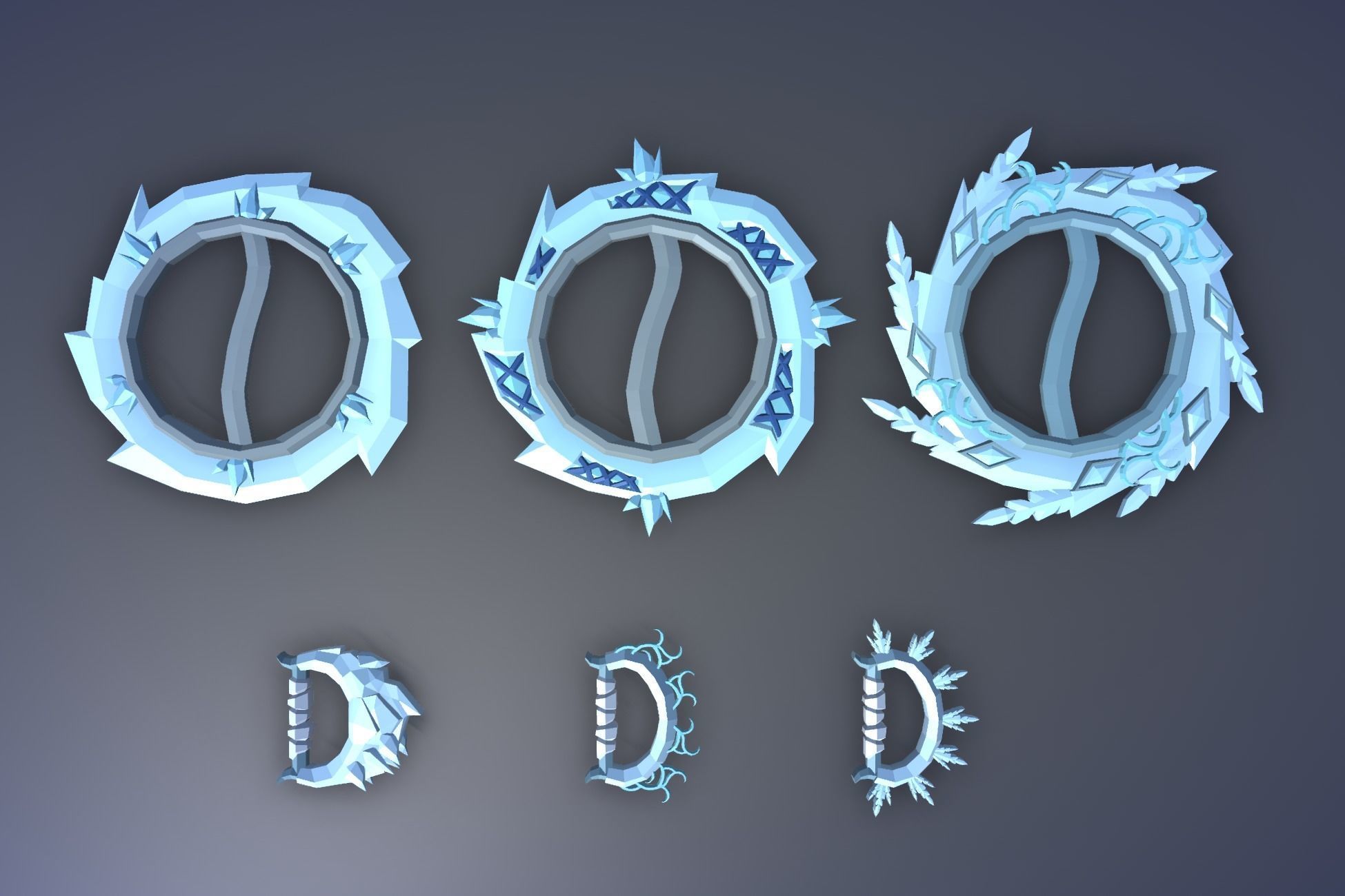 900 Low Poly Fantasy RPG Weapons - Ultimate 3D Pack Low-poly 3D model_58