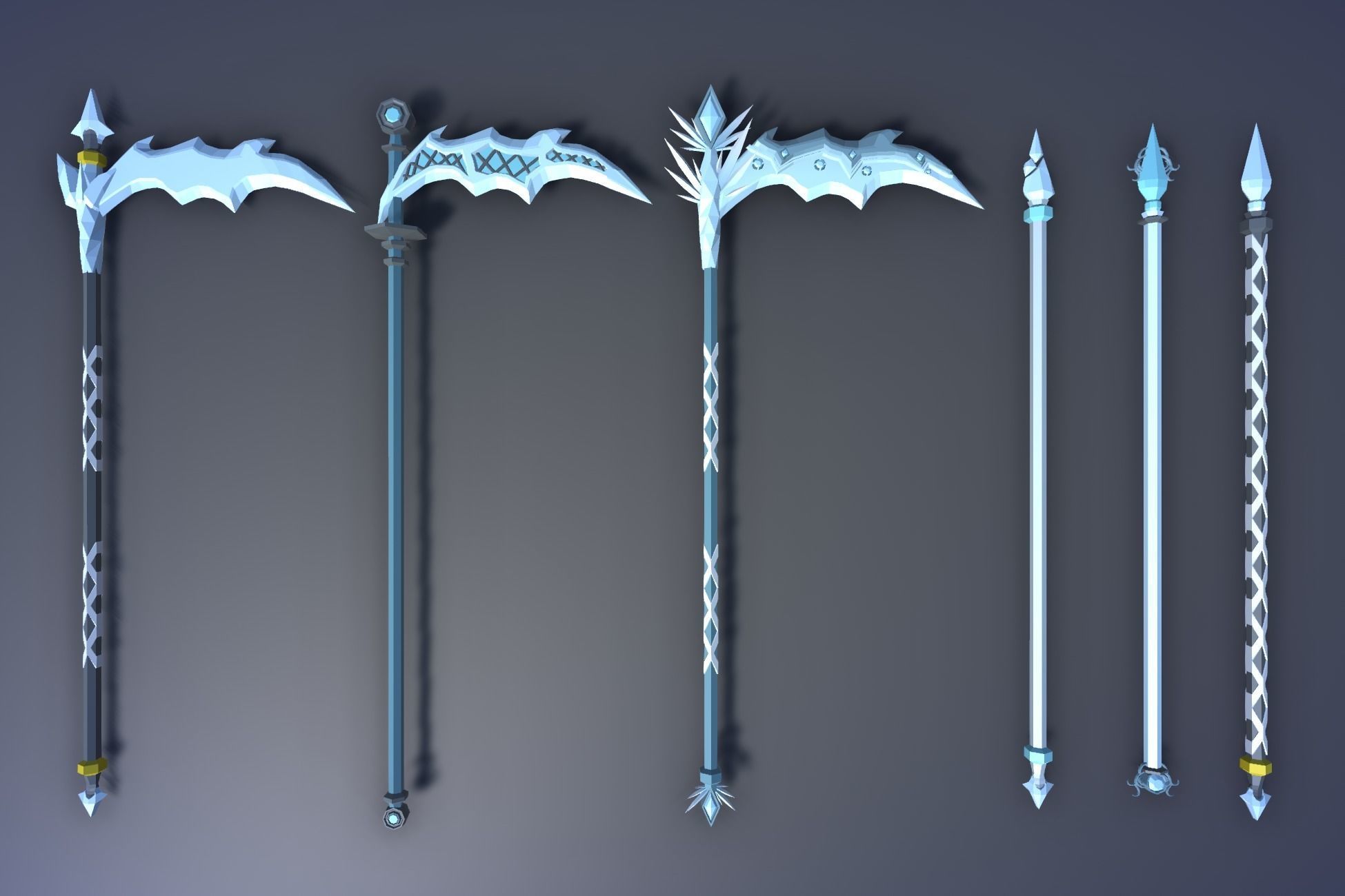 900 Low Poly Fantasy RPG Weapons - Ultimate 3D Pack Low-poly 3D model_56