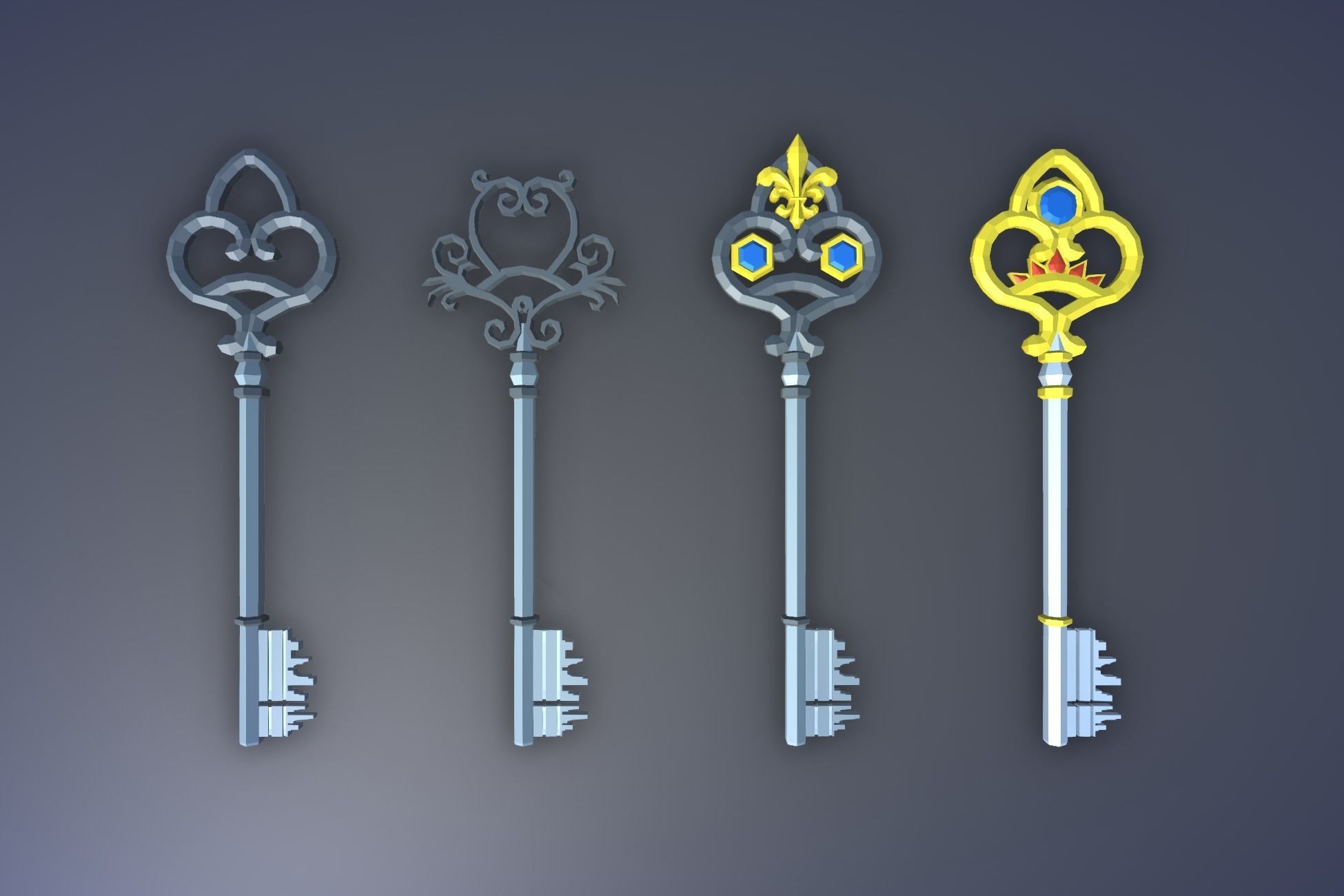 900 Low Poly Fantasy RPG Weapons - Ultimate 3D Pack Low-poly 3D model_88